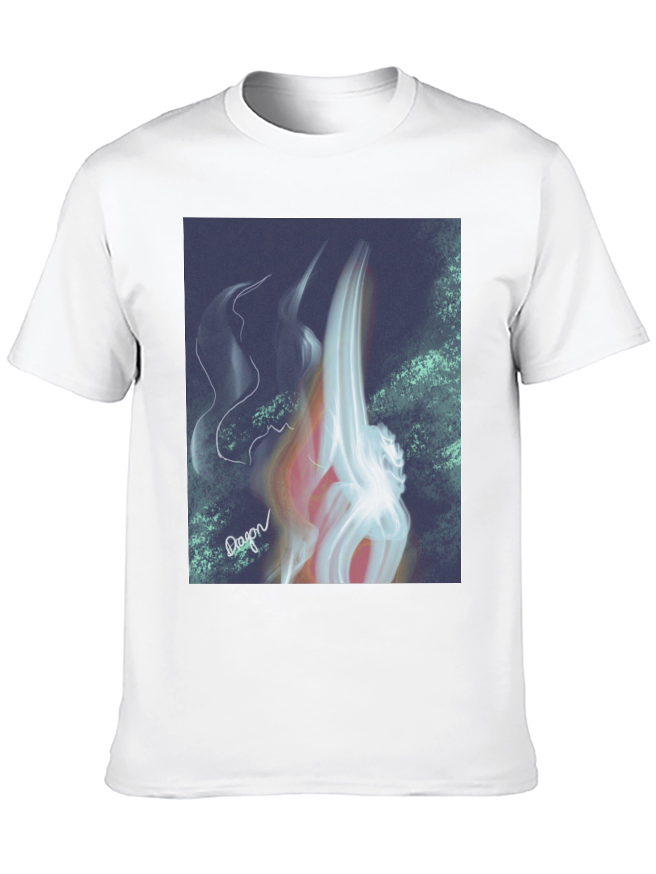 Abstract Flame Graphic Black T-Shirt