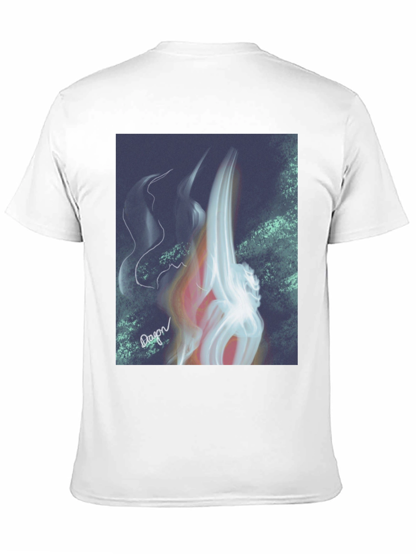 Abstract Flame Graphic Black T-Shirt