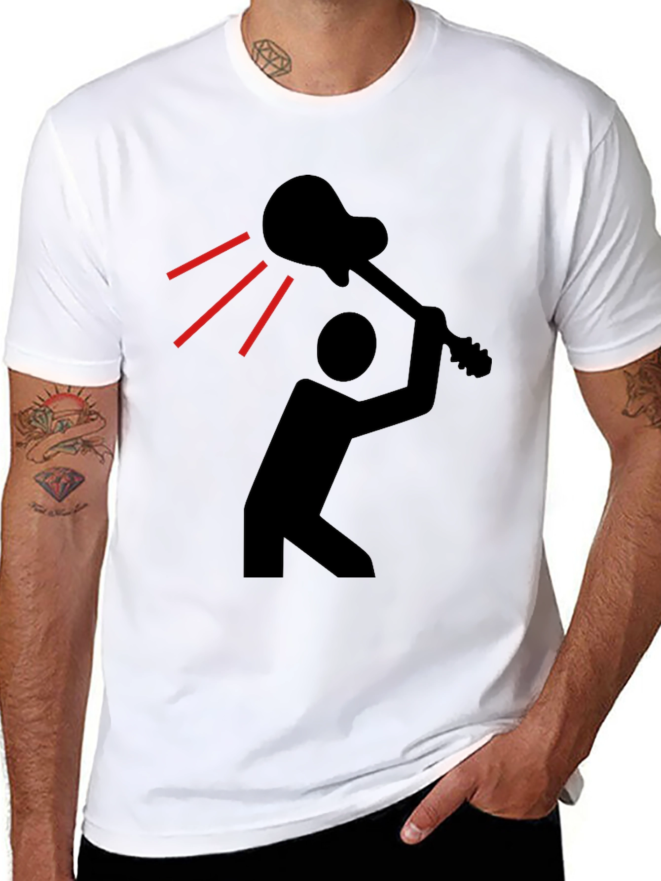Guitar Smash Graphic Tee - Black T-Shirt