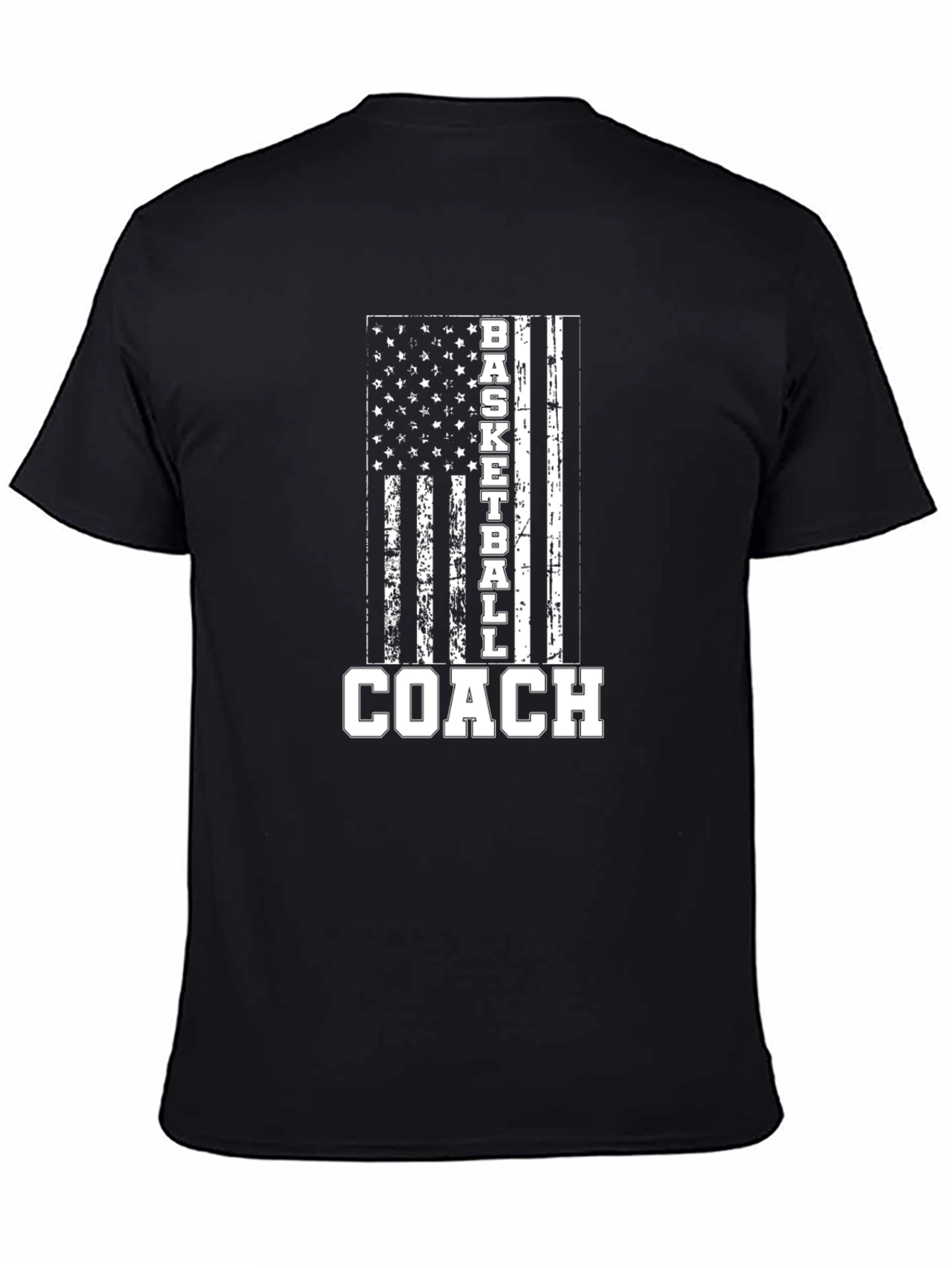 Basketball Coach American Flag Graphic T-Shirt