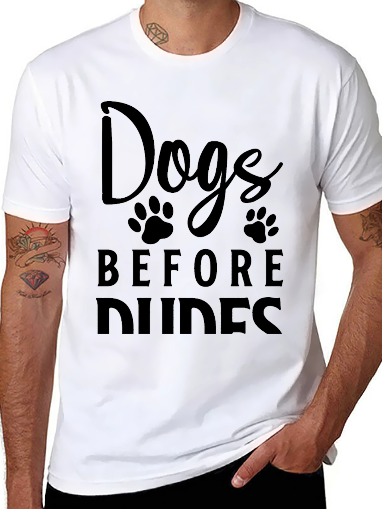 Dogs Before Dudes Black T-Shirt