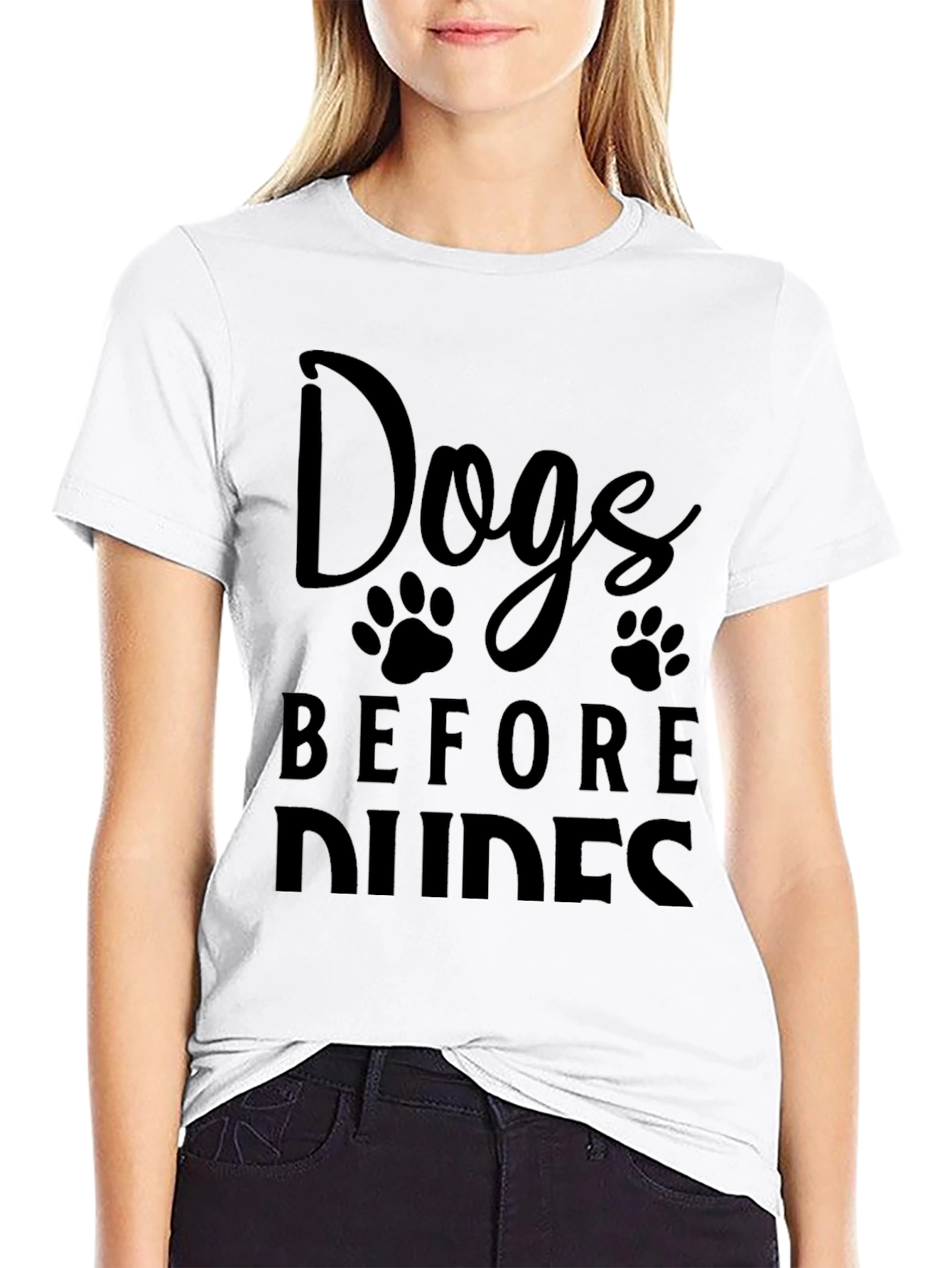 Dogs Before Dudes Black T-Shirt