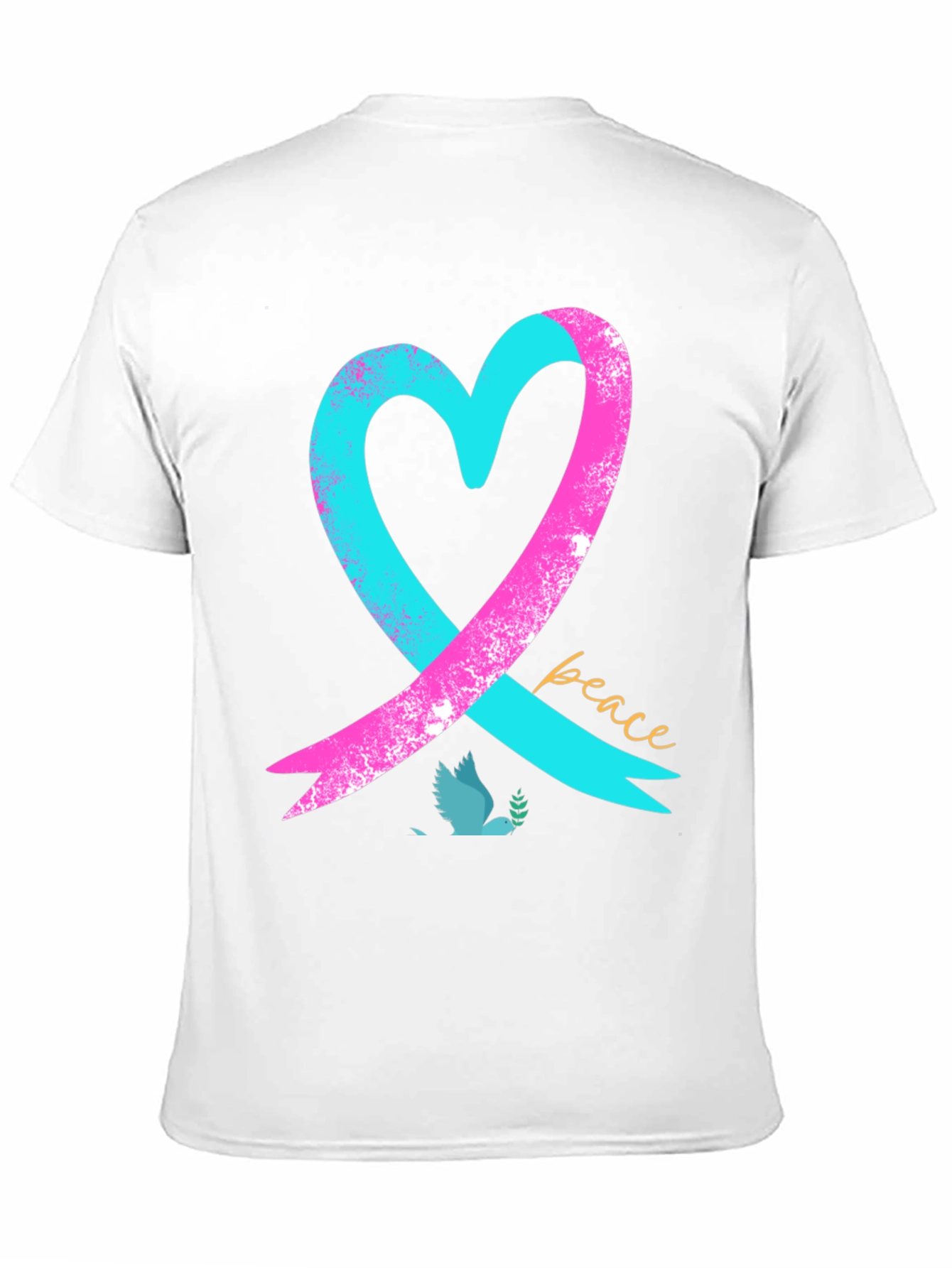 Peace Heart Dove T-Shirt - Black