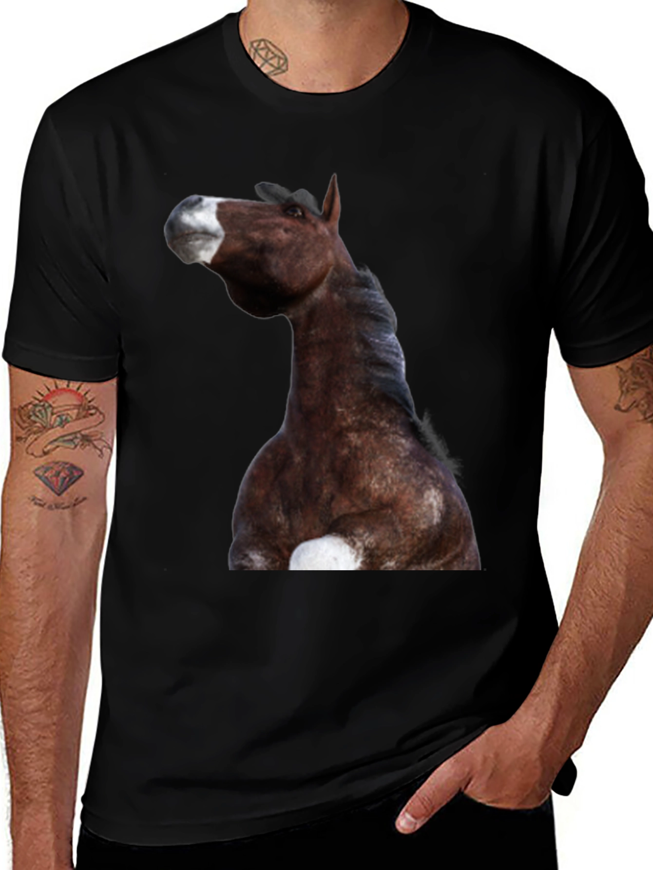 Horse Graphic Black T-Shirt | Equestrian Style