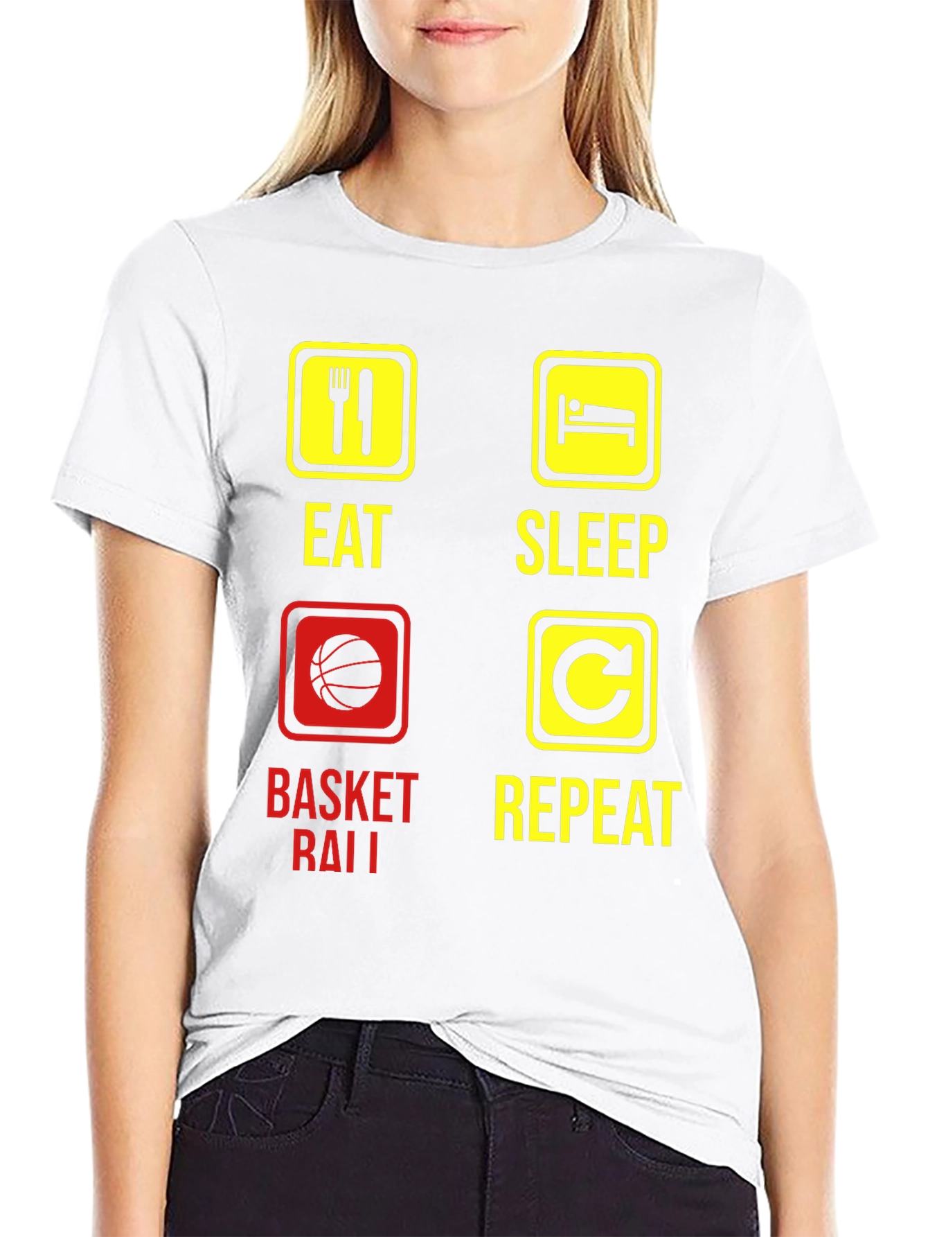 Eat Sleep Basketball Repeat Graphic Tee