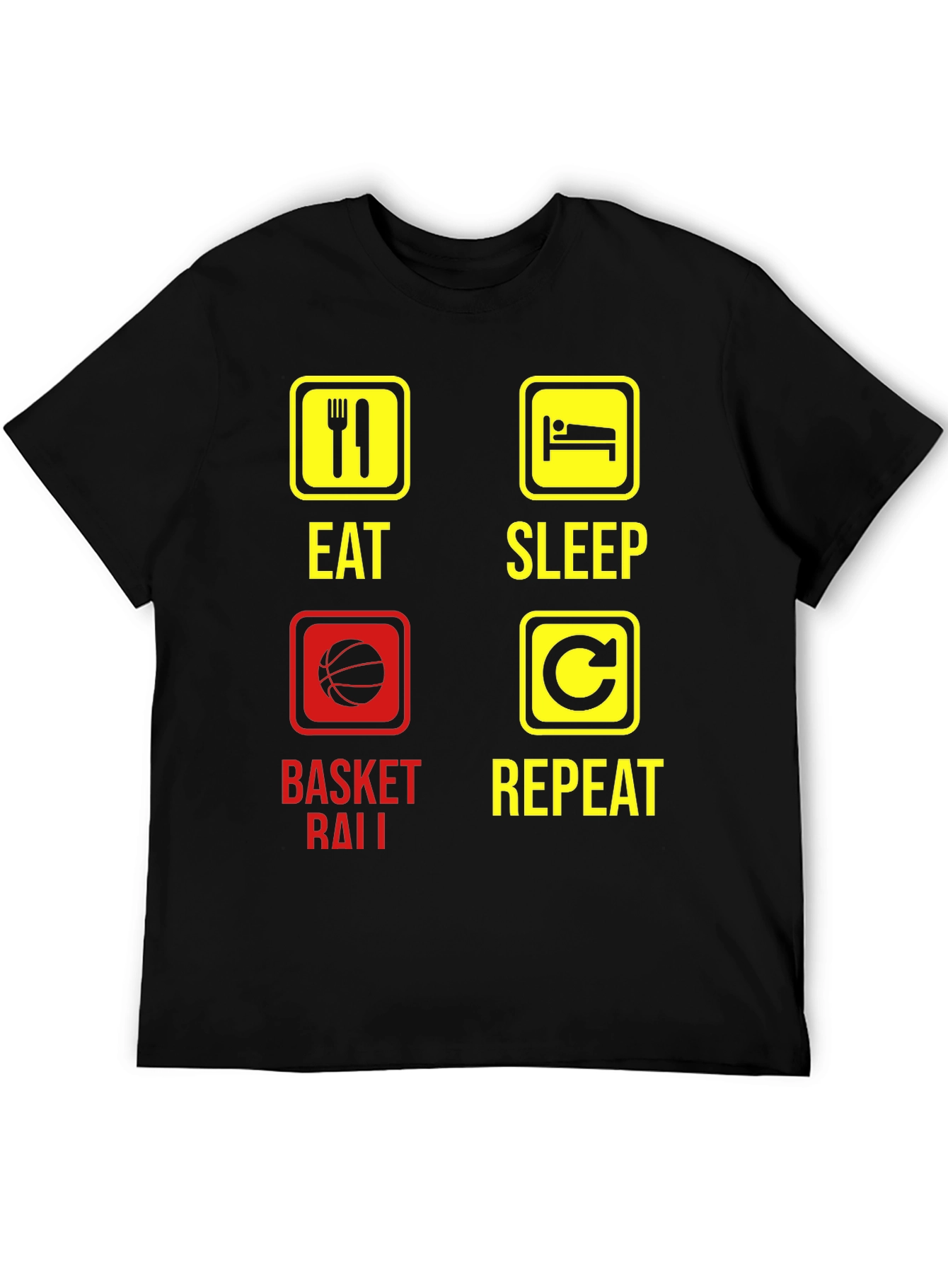 Eat Sleep Basketball Repeat Graphic Tee