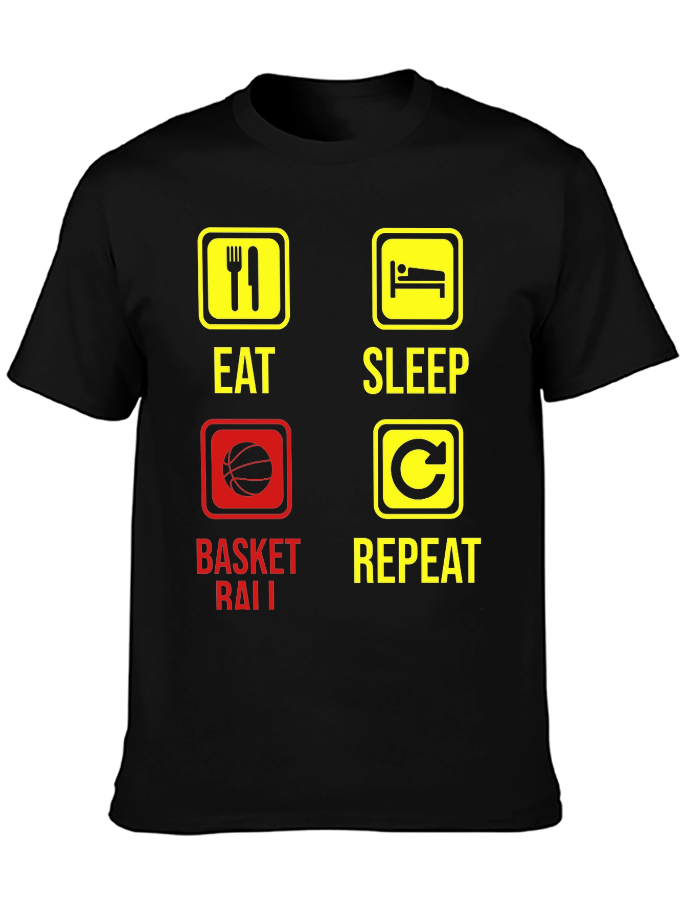 Eat Sleep Basketball Repeat Graphic Tee