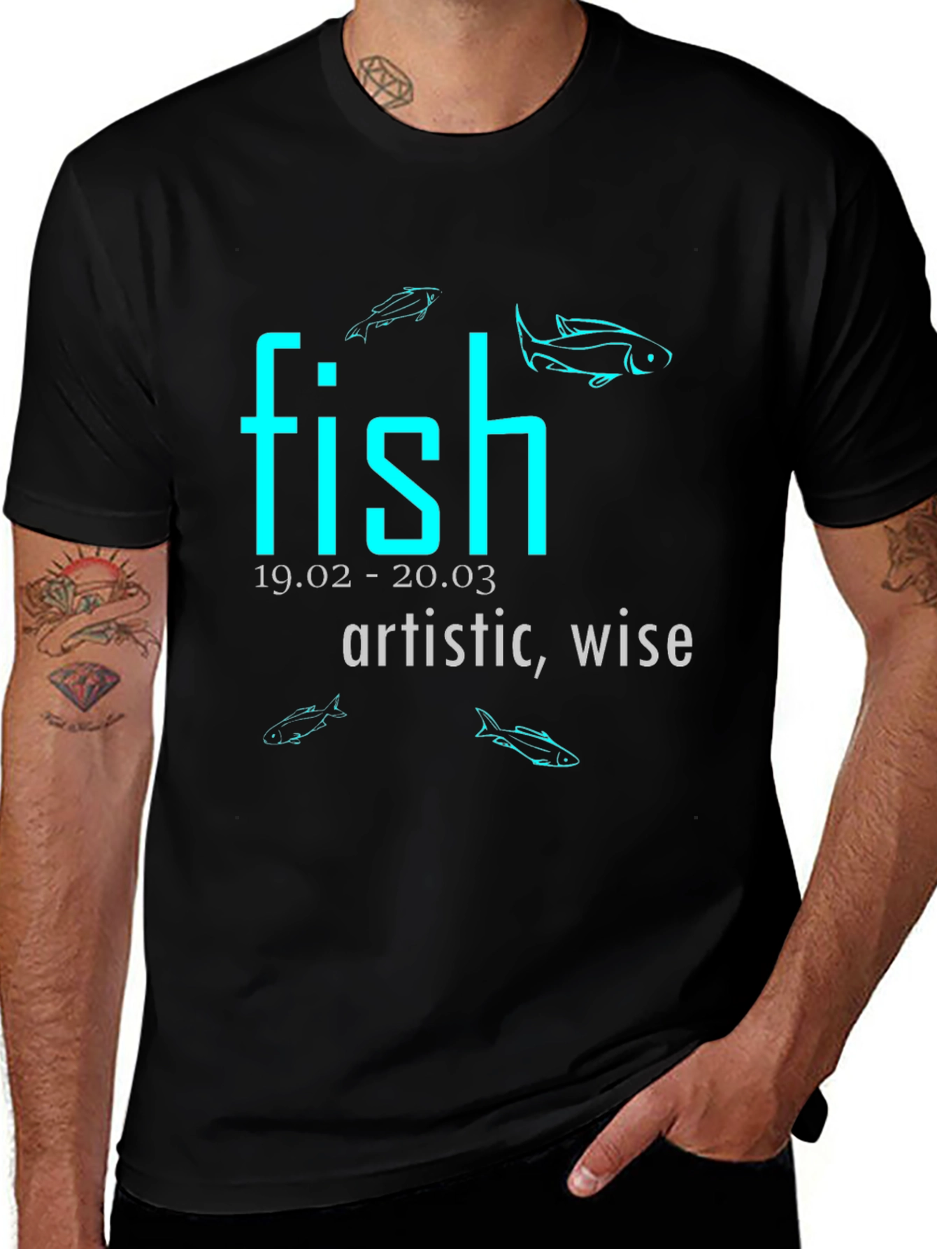 Pisces T-Shirt - Artistic Wise and Stylish Zodiac Tee