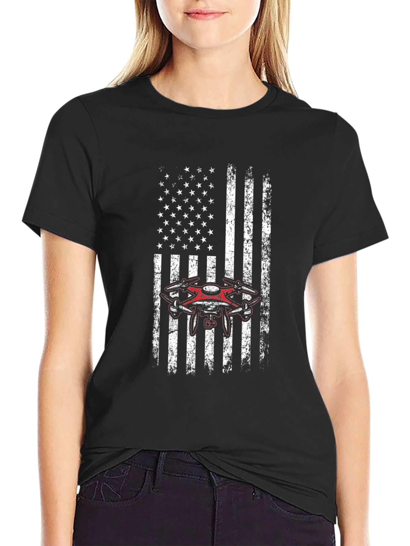 American Flag Drone T-Shirt