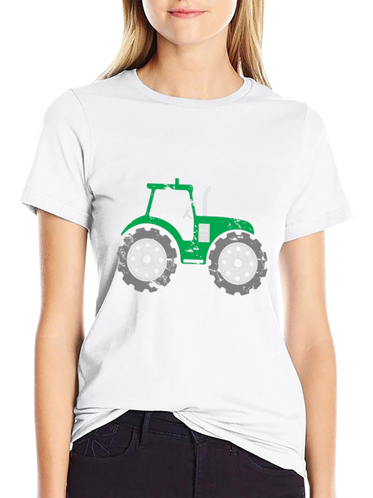 Green Tractor Graphic Tee - Farm Life Shirt