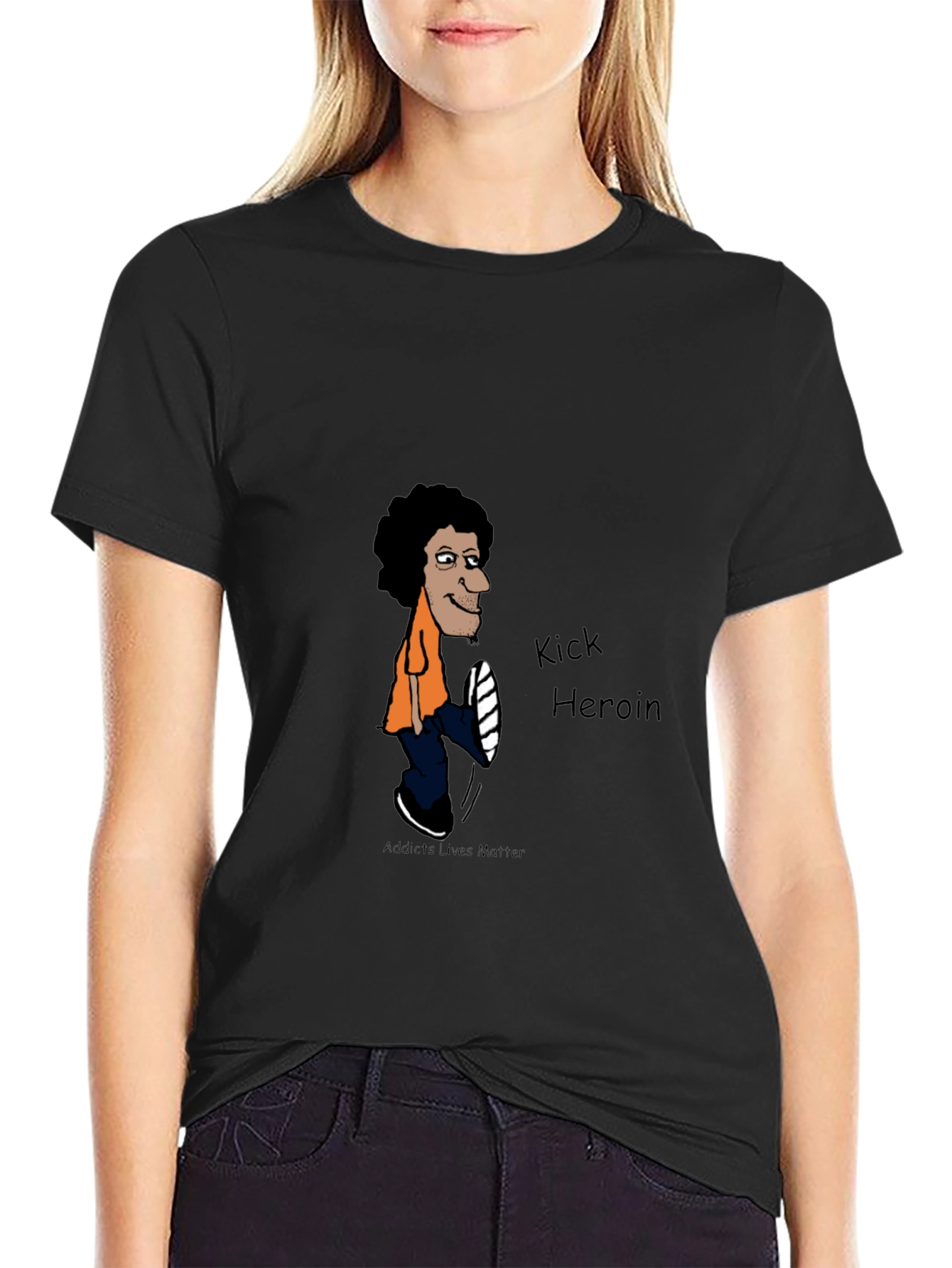 Kick Heroin Black Graphic Tee
