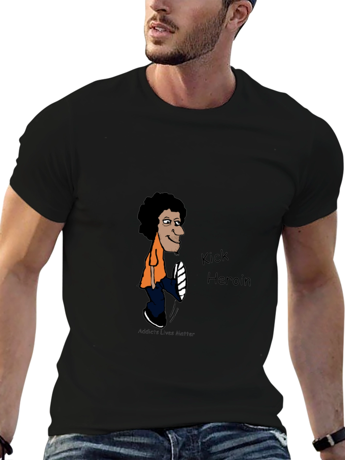 Kick Heroin Black Graphic Tee