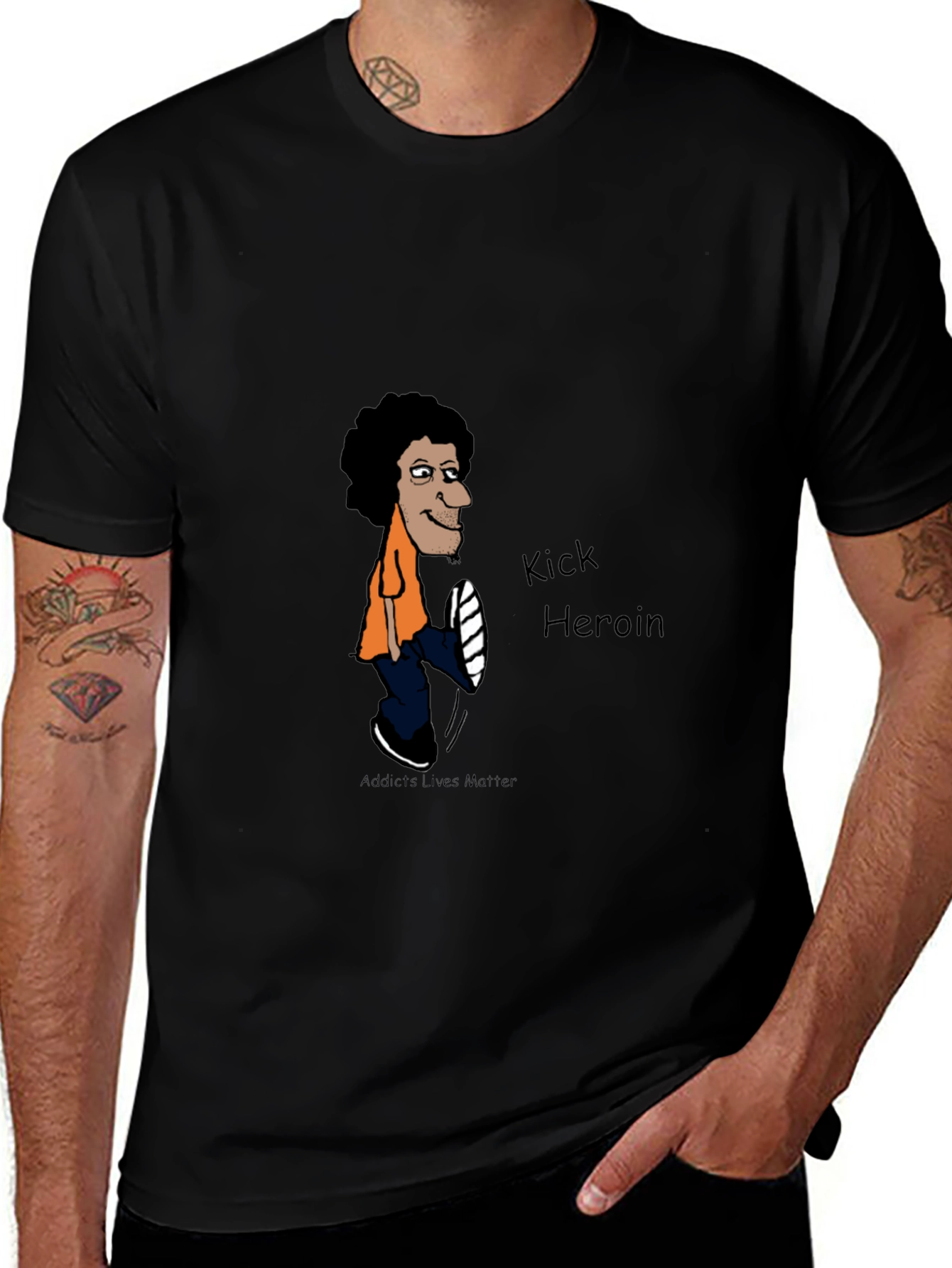Kick Heroin Black Graphic Tee