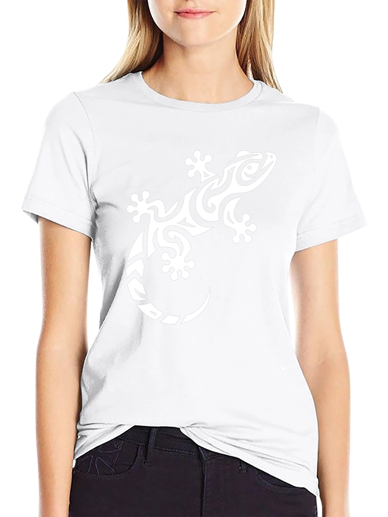 Tribal Gecko Graphic Tee - Cool Lizard Design