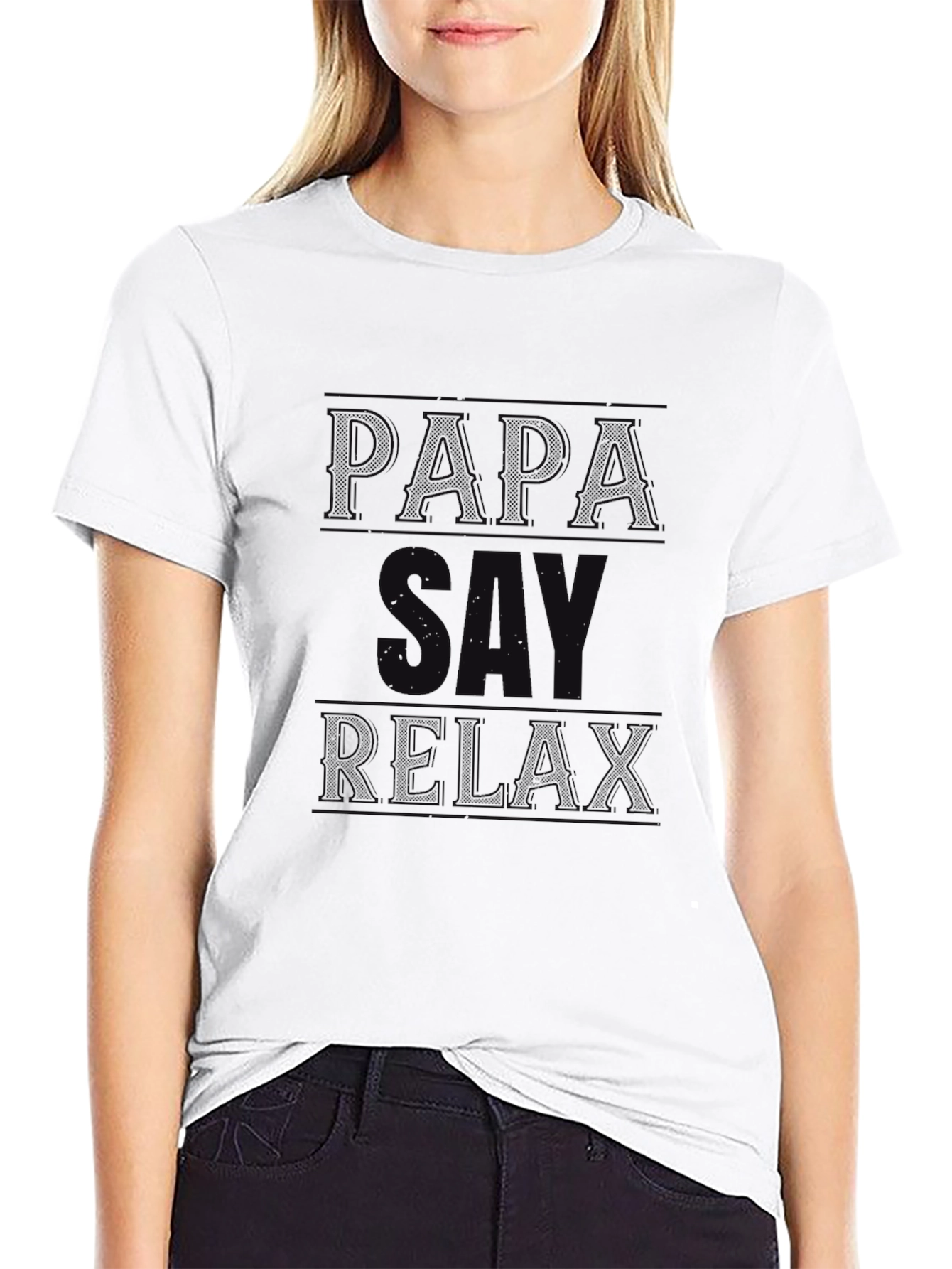 Papa Say Relax Graphic T-Shirt - Black