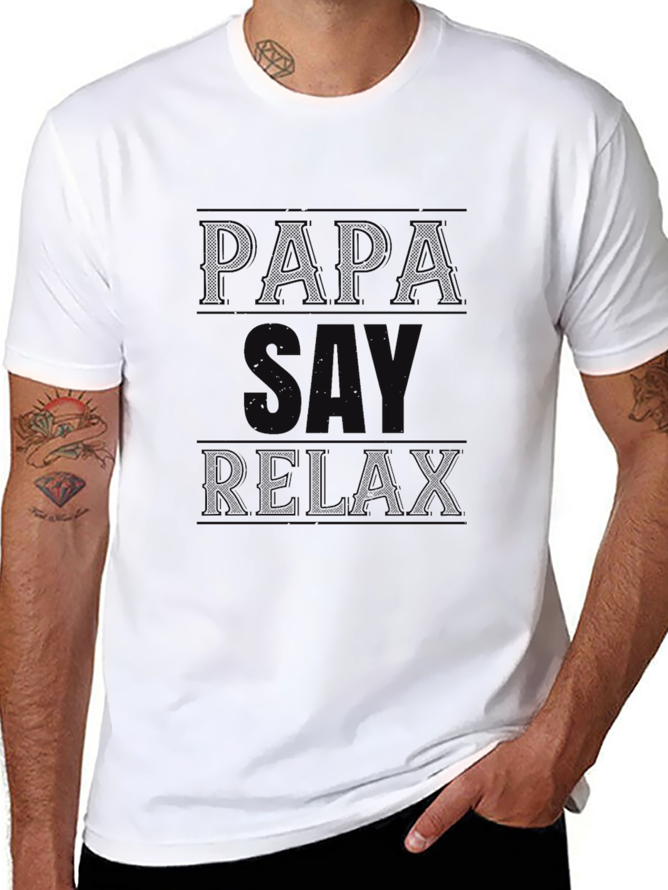 Papa Say Relax Graphic T-Shirt - Black