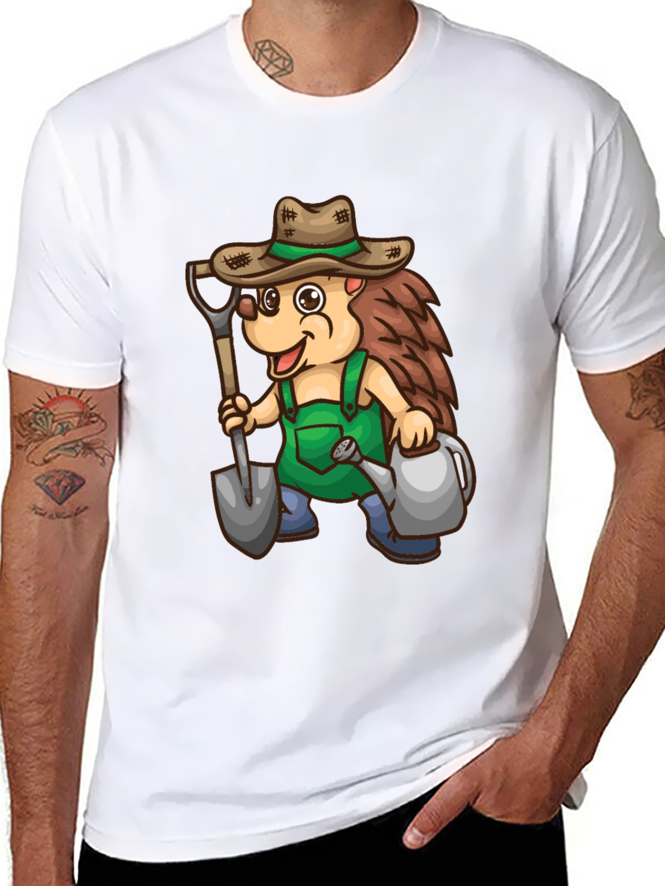 Gardener Hedgehog Graphic T-Shirt