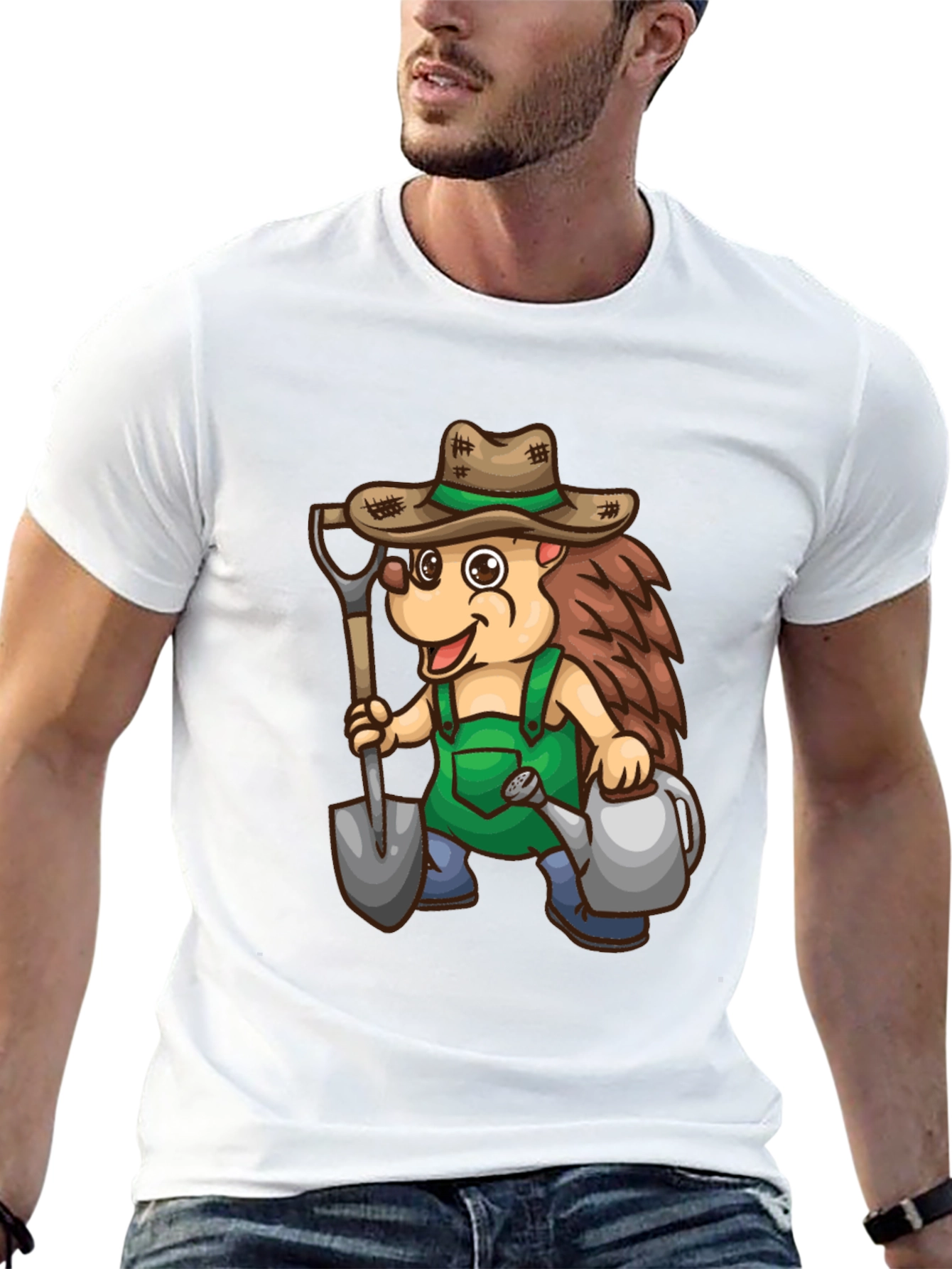 Gardener Hedgehog Graphic T-Shirt