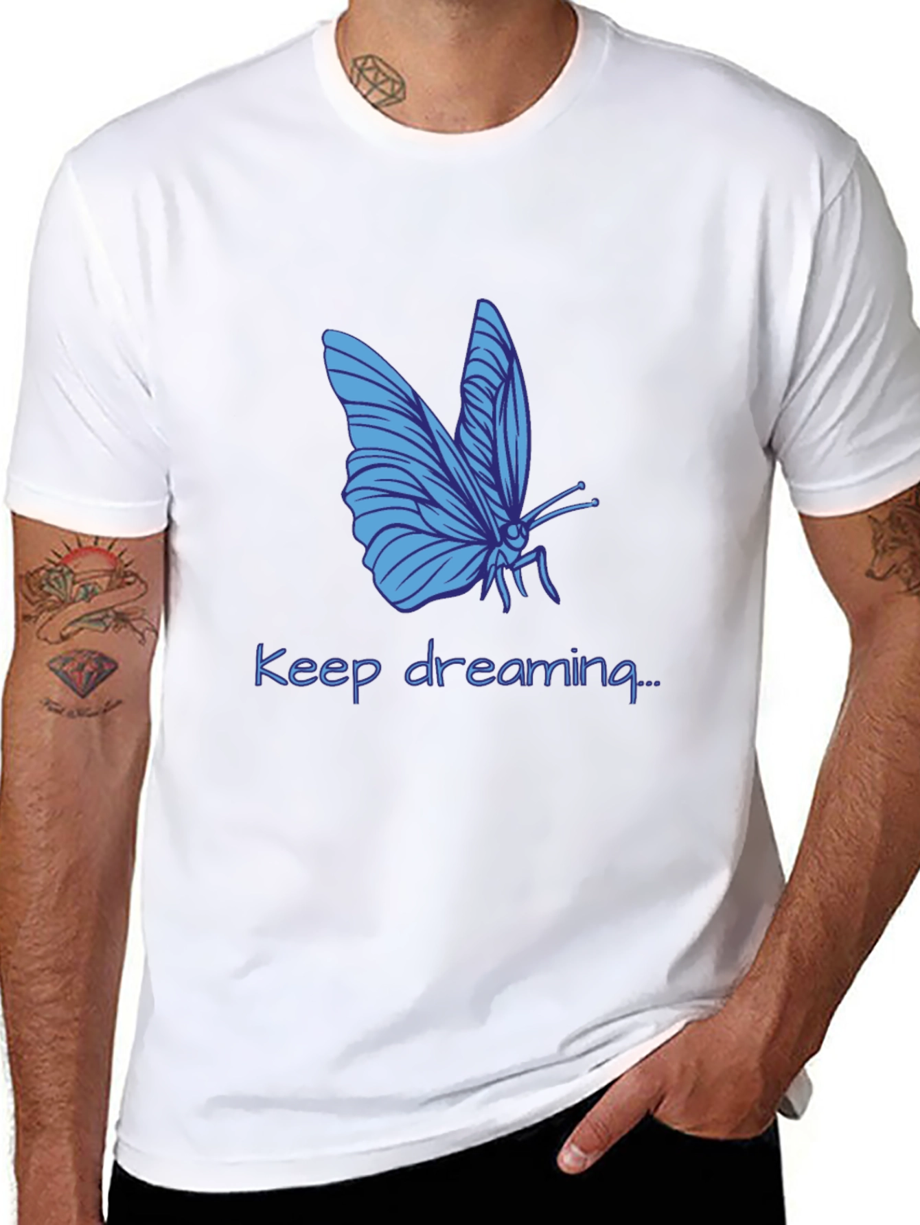 Butterfly Dreamer Graphic Tee - Black Cotton Comfort