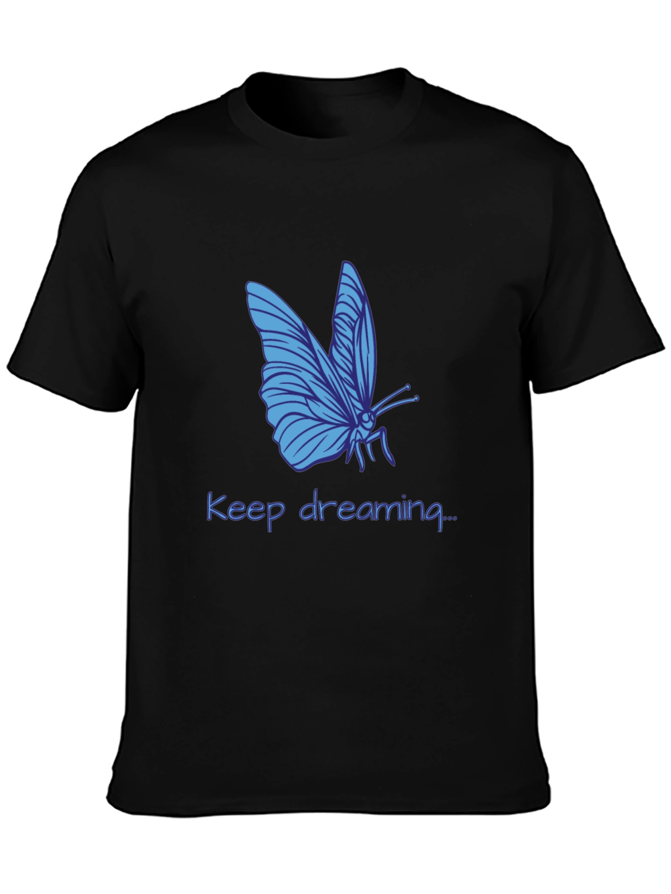 Butterfly Dreamer Graphic Tee - Black Cotton Comfort