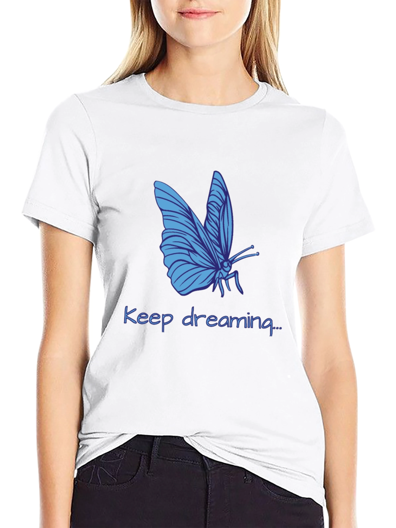 Butterfly Dreamer Graphic Tee - Black Cotton Comfort