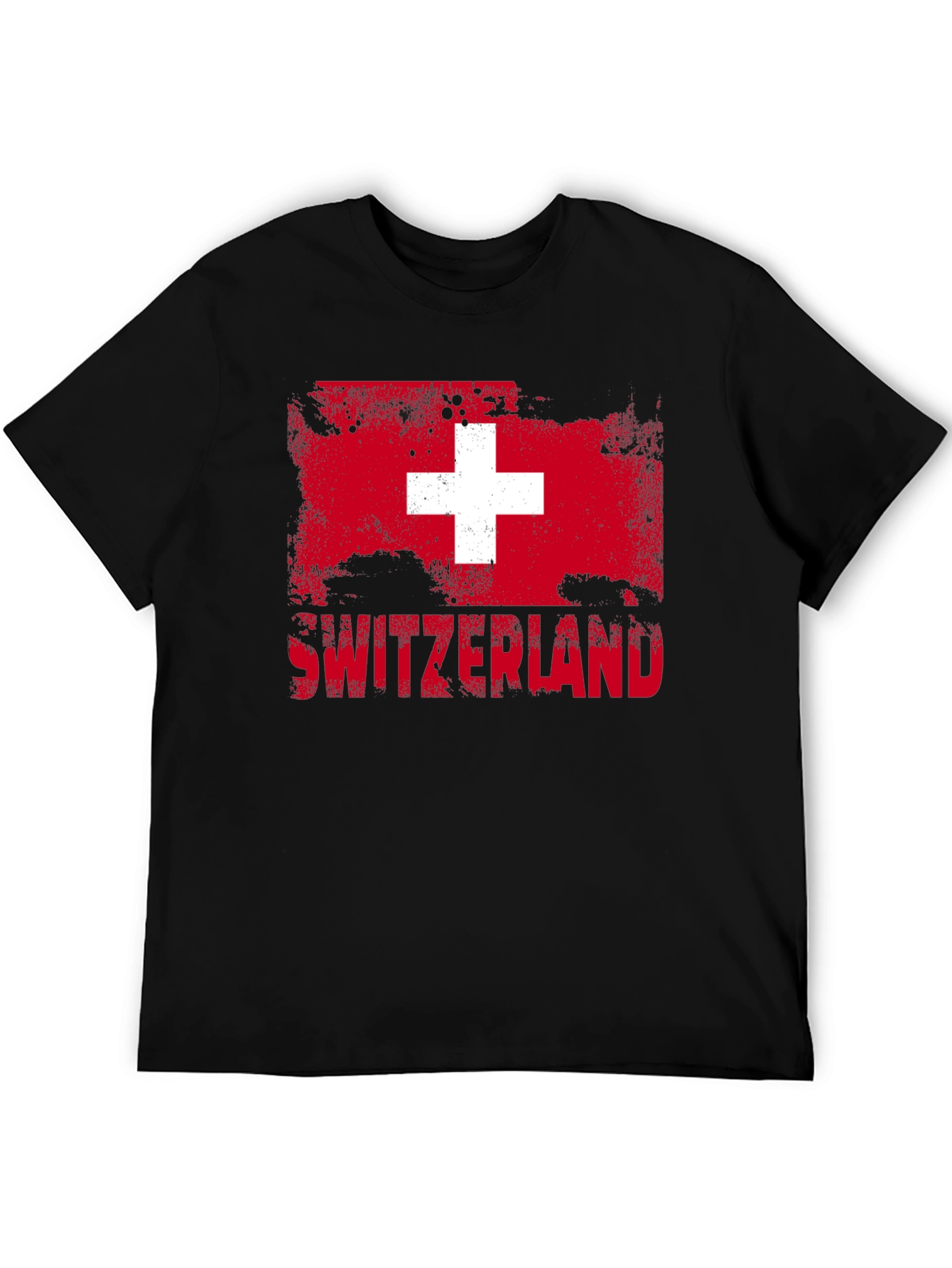Switzerland Flag Graphic T-Shirt - Distressed Design
