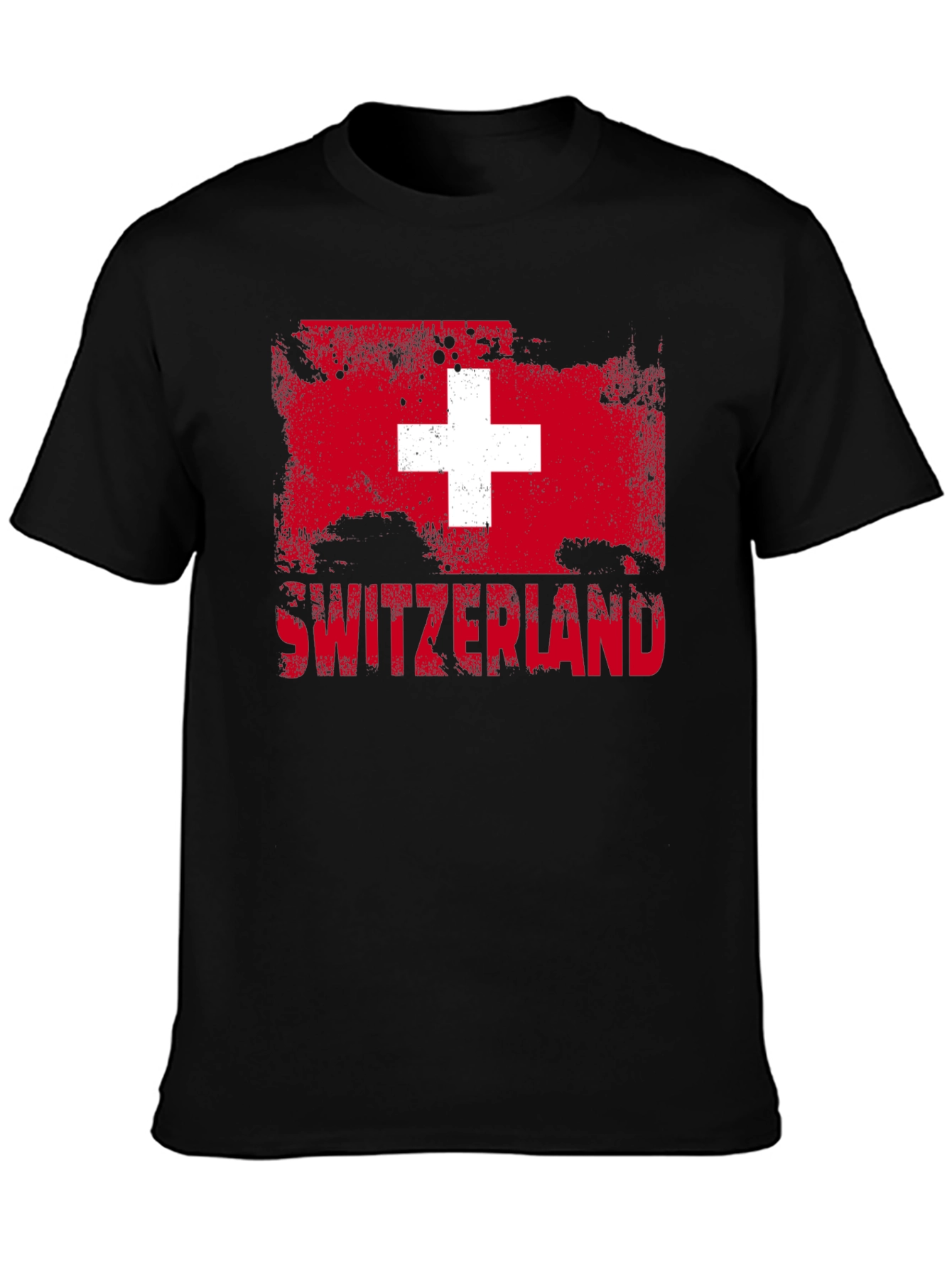 Switzerland Flag Graphic T-Shirt - Distressed Design