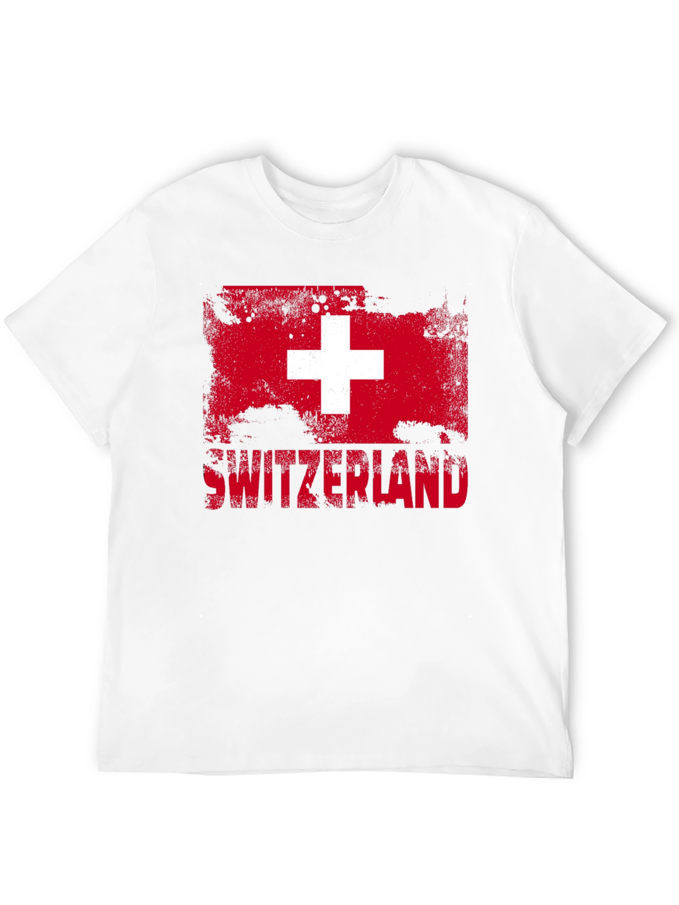 Switzerland Flag Graphic T-Shirt - Distressed Design