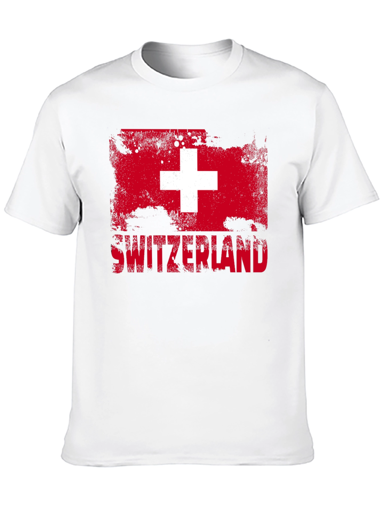 Switzerland Flag Graphic T-Shirt - Distressed Design