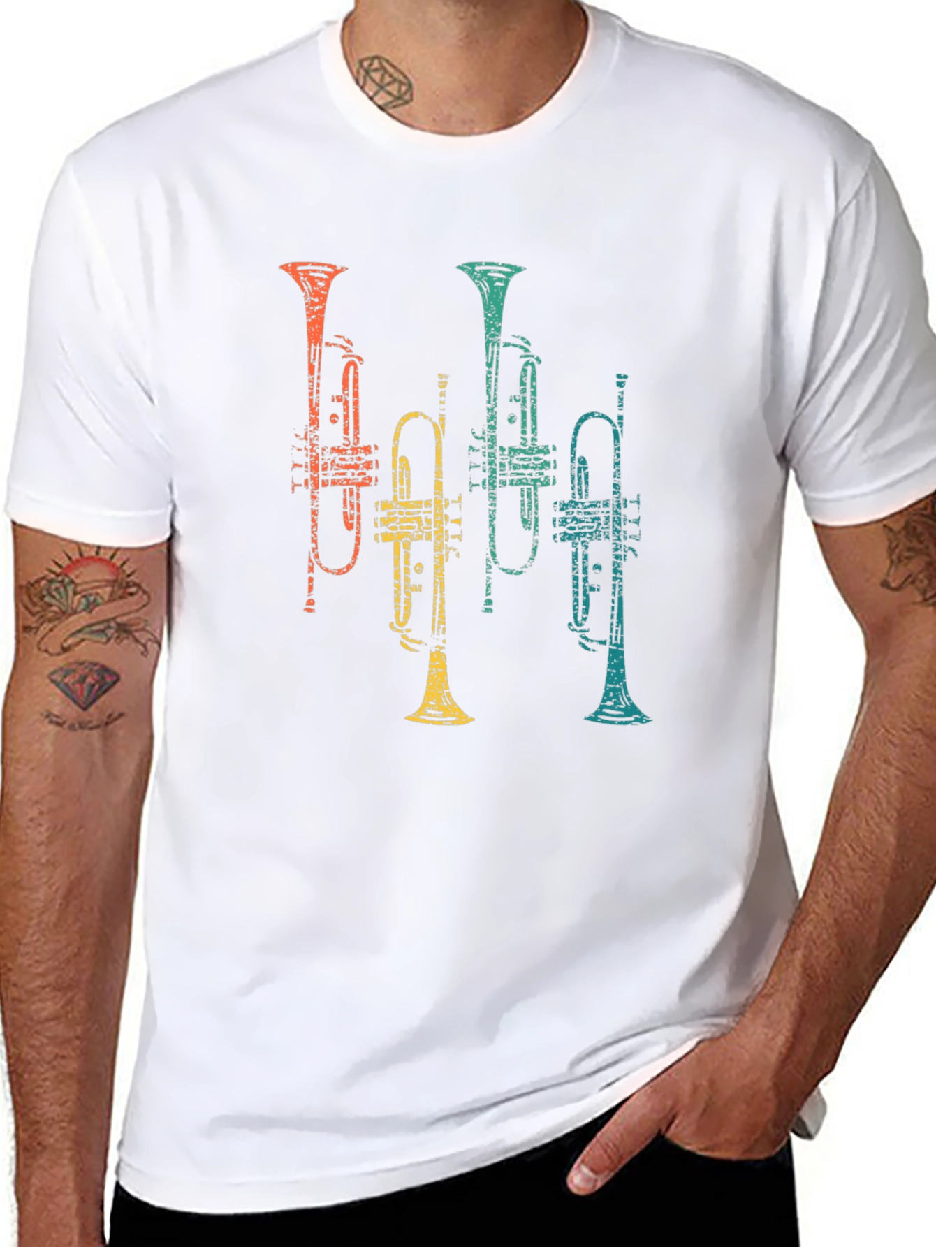 Retro Trumpet Graphic Tee - Music Lovers T-Shirt