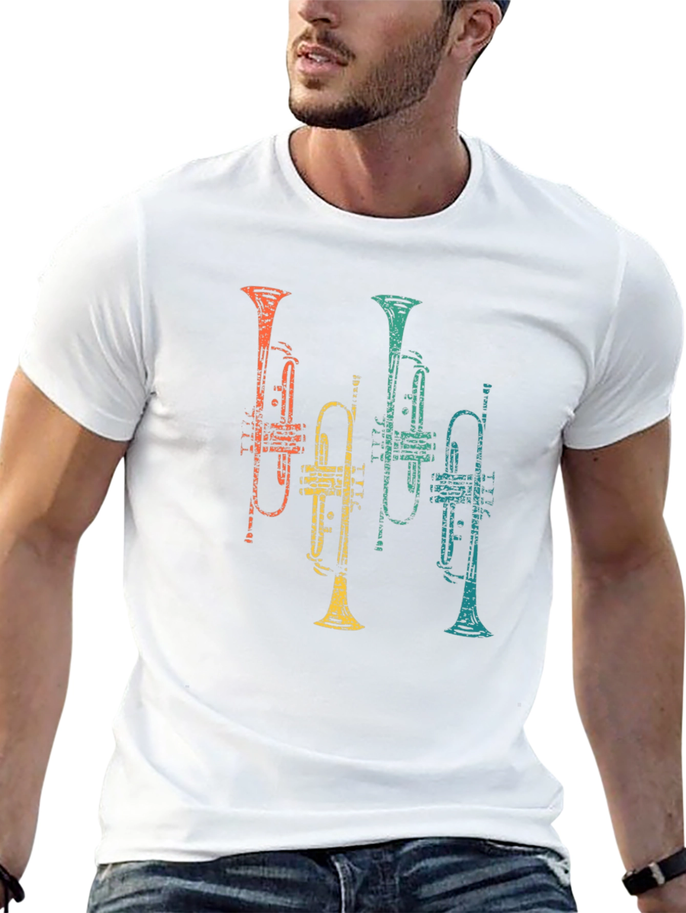 Retro Trumpet Graphic Tee - Music Lovers T-Shirt