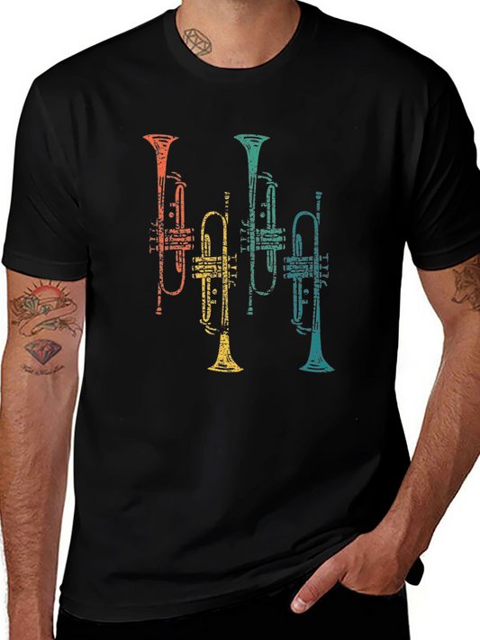 Retro Trumpet Graphic Tee - Music Lovers T-Shirt