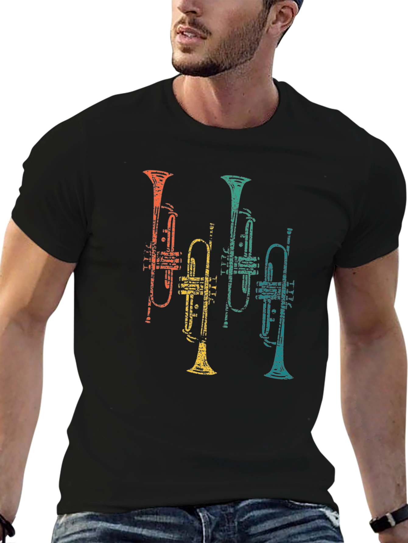 Retro Trumpet Graphic Tee - Music Lovers T-Shirt