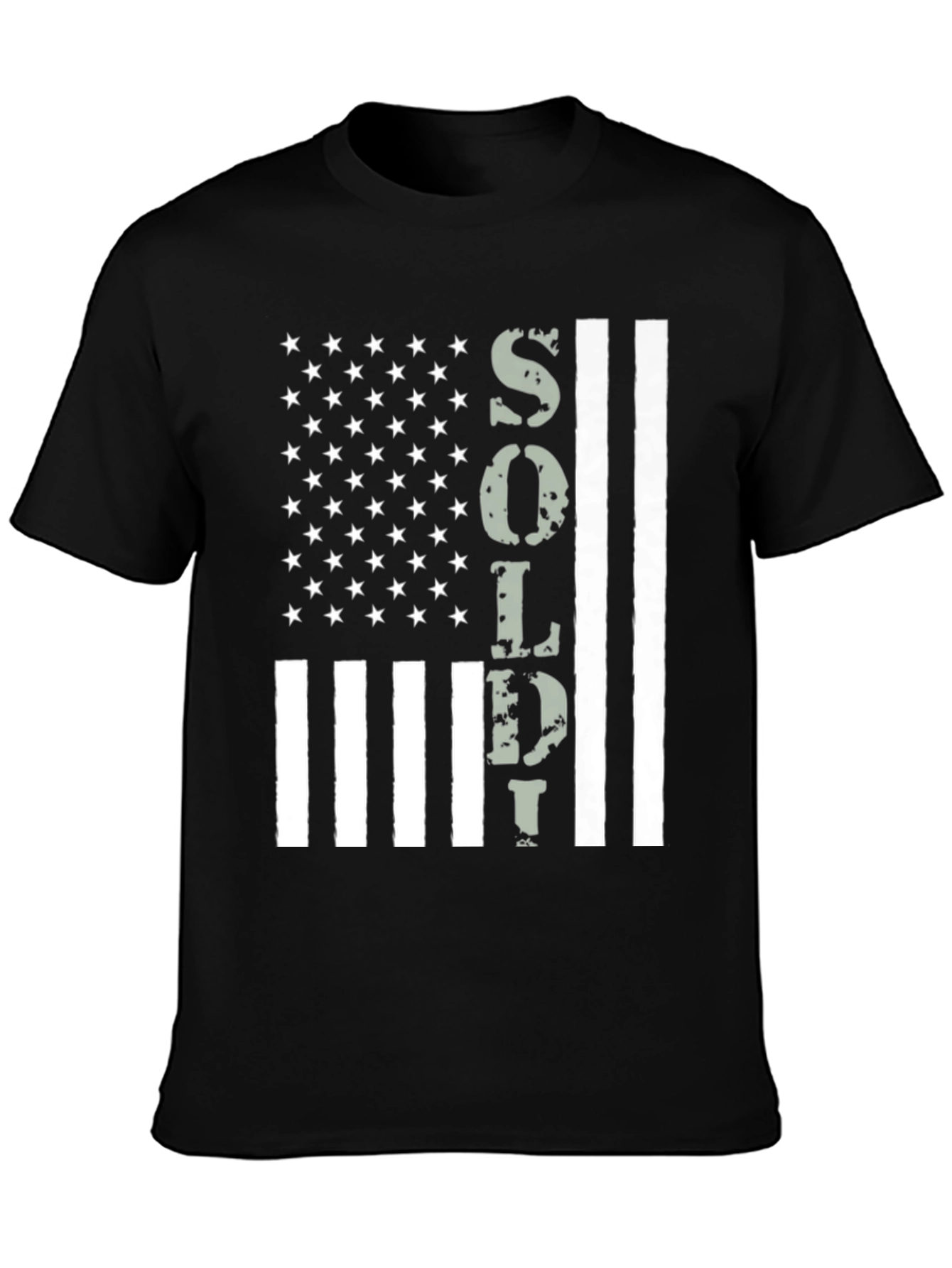 American Flag Soldier Graphic T-Shirt