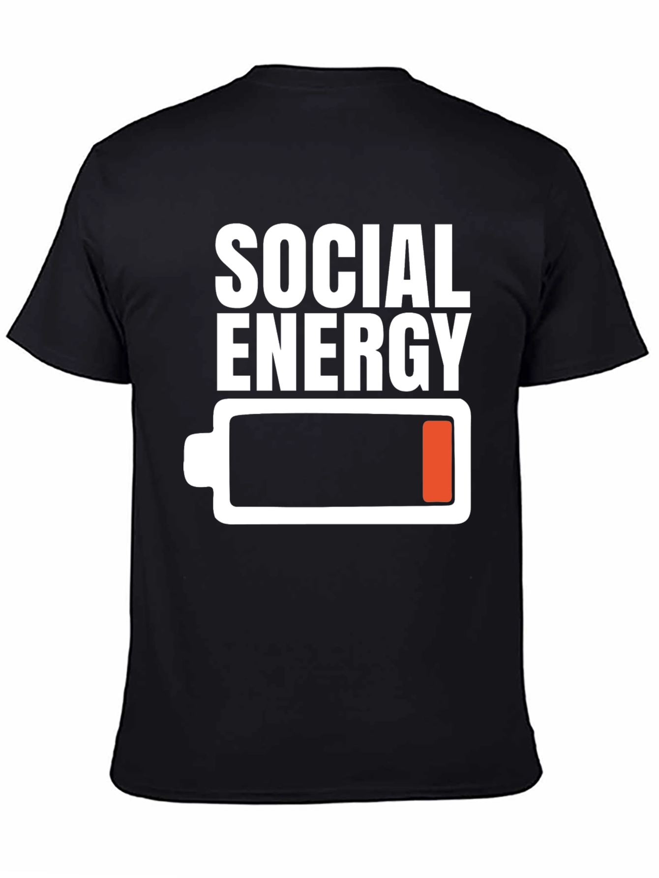 Social Energy Low Battery T-Shirt - Black Graphic Tee