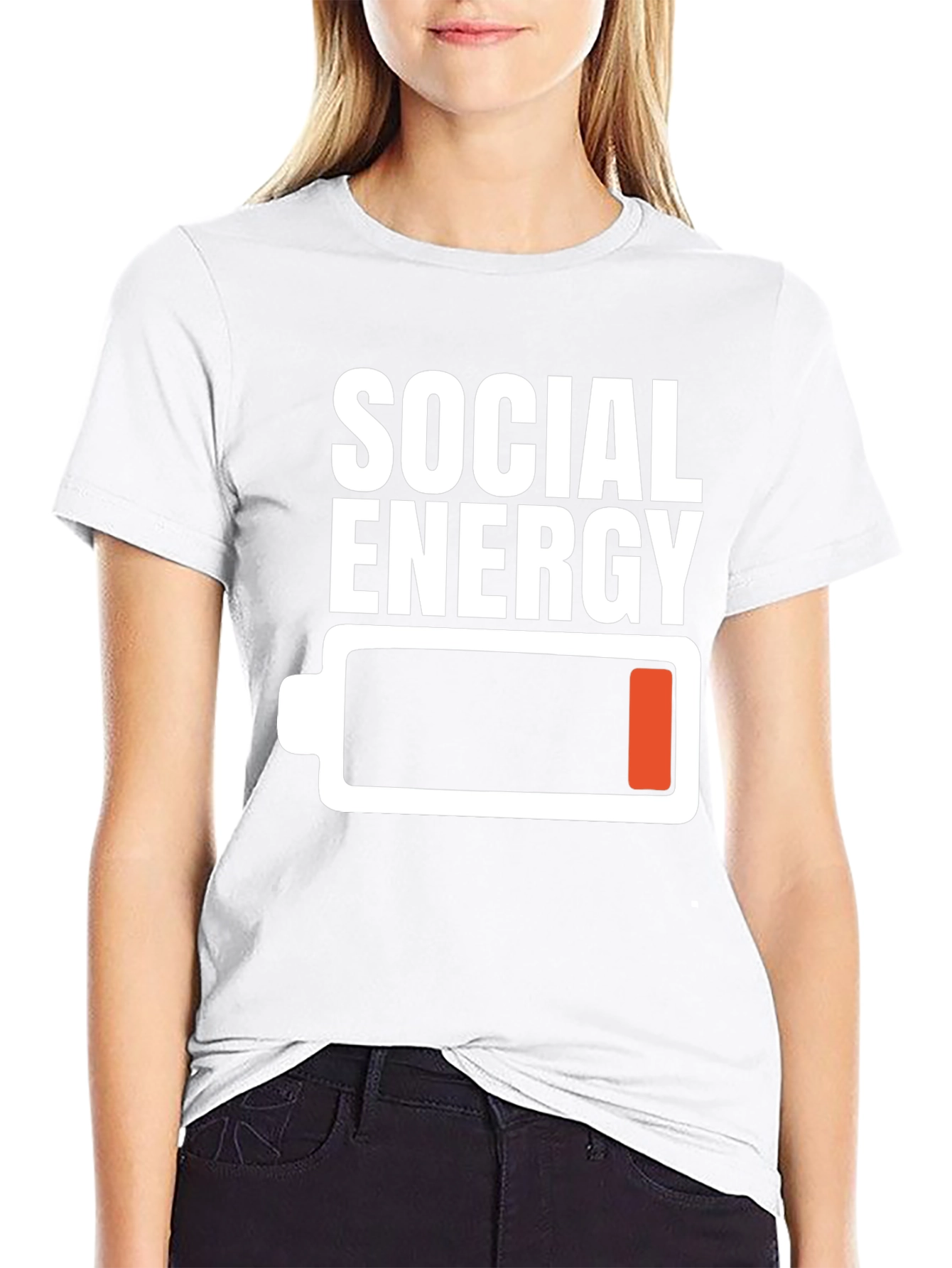 Social Energy Low Battery T-Shirt - Black Graphic Tee