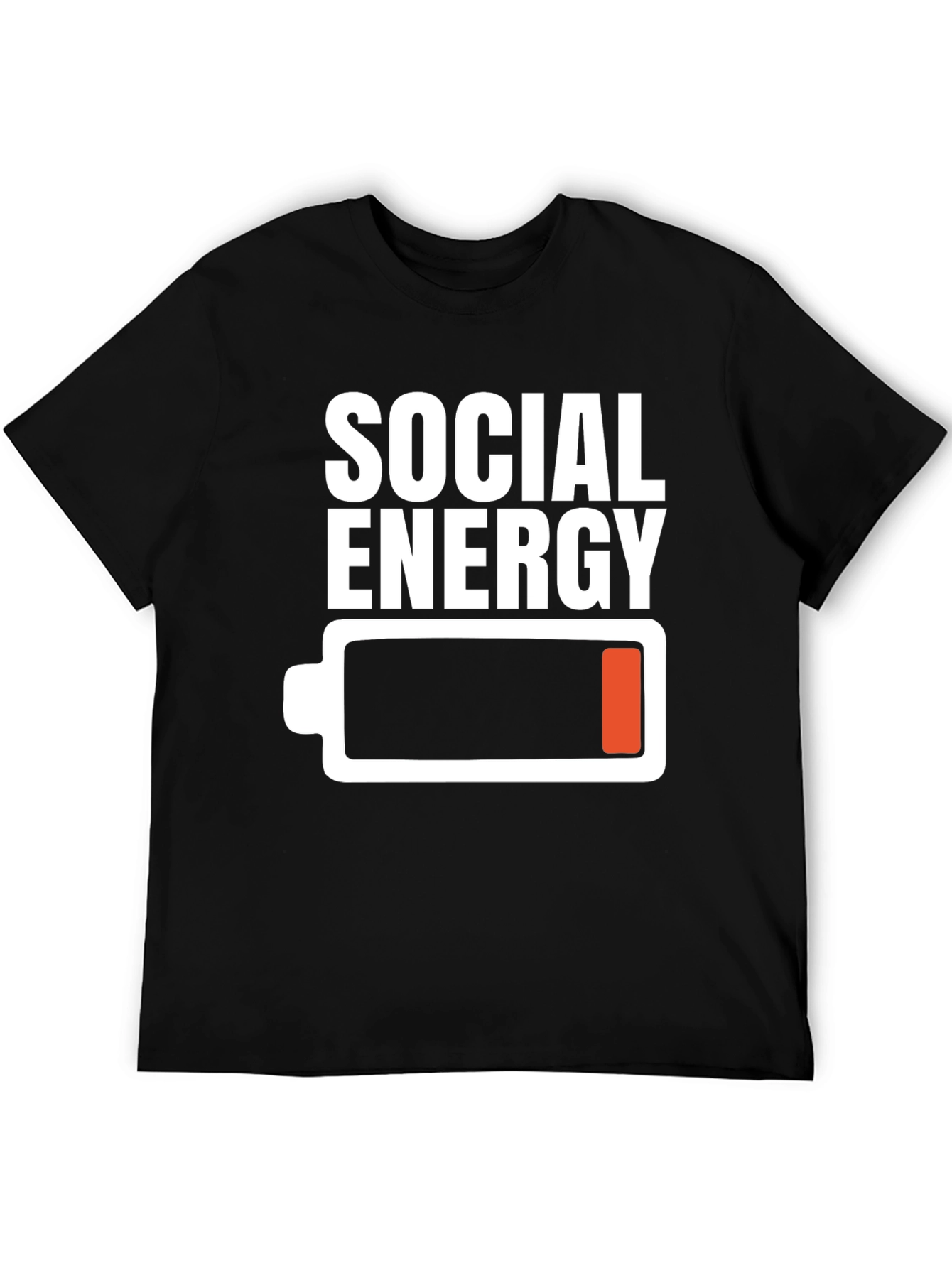 Social Energy Low Battery T-Shirt - Black Graphic Tee
