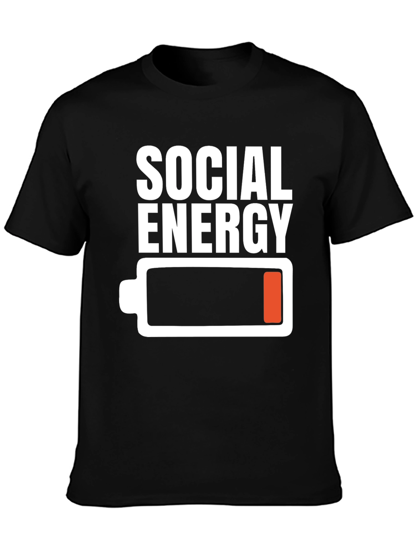 Social Energy Low Battery T-Shirt - Black Graphic Tee