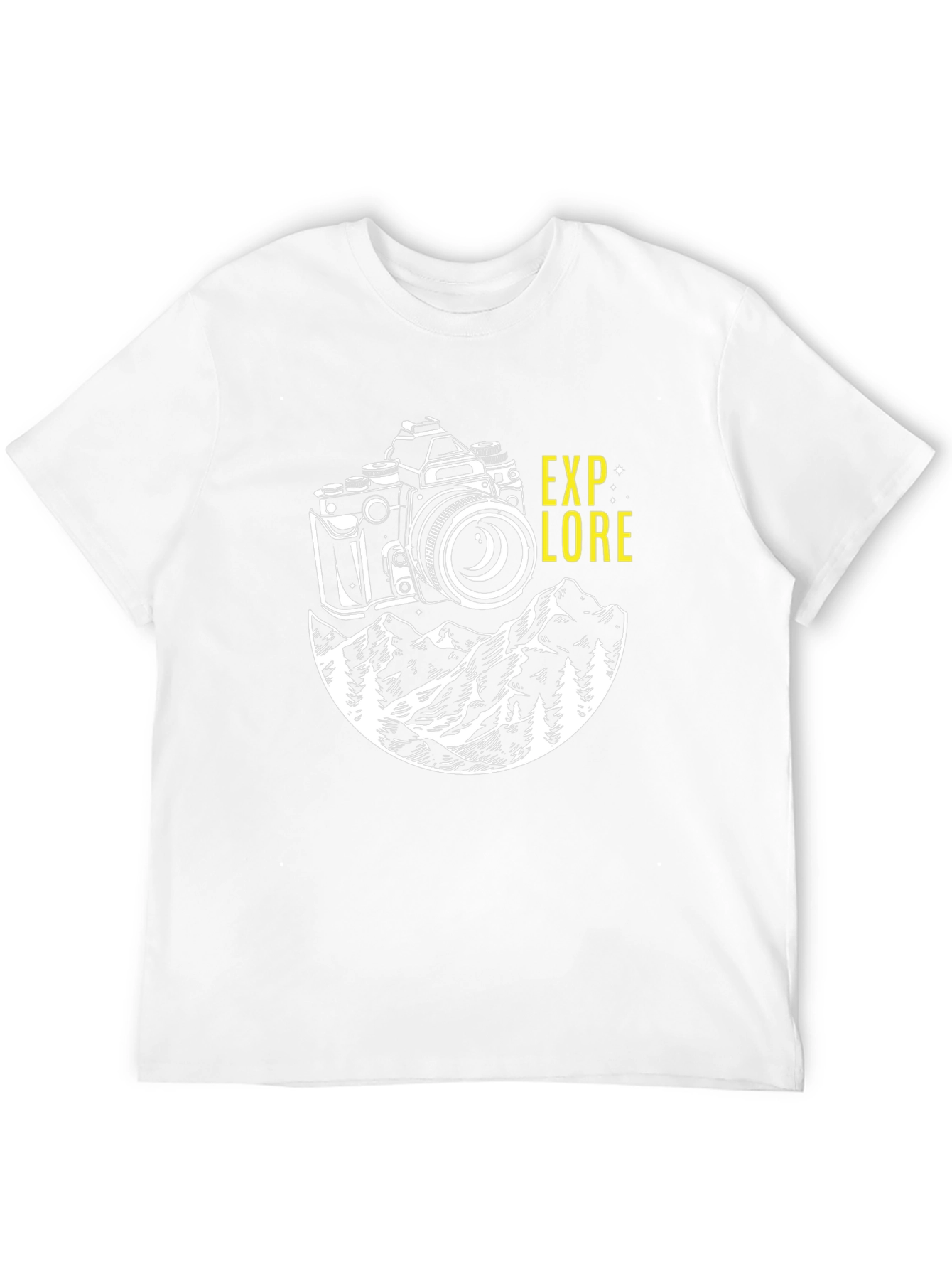 Explore Camera Mountain Graphic Tee - Black