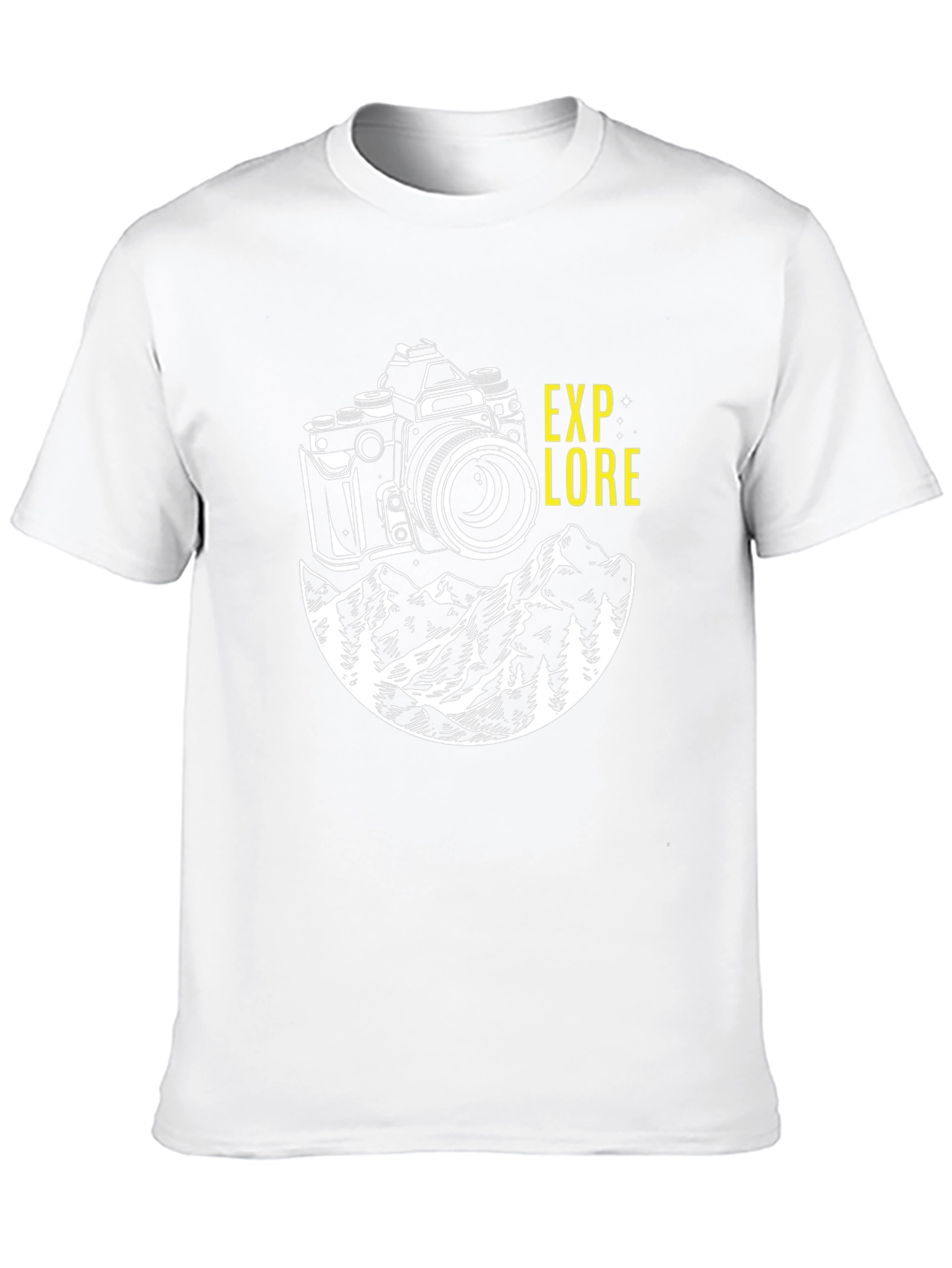 Explore Camera Mountain Graphic Tee - Black