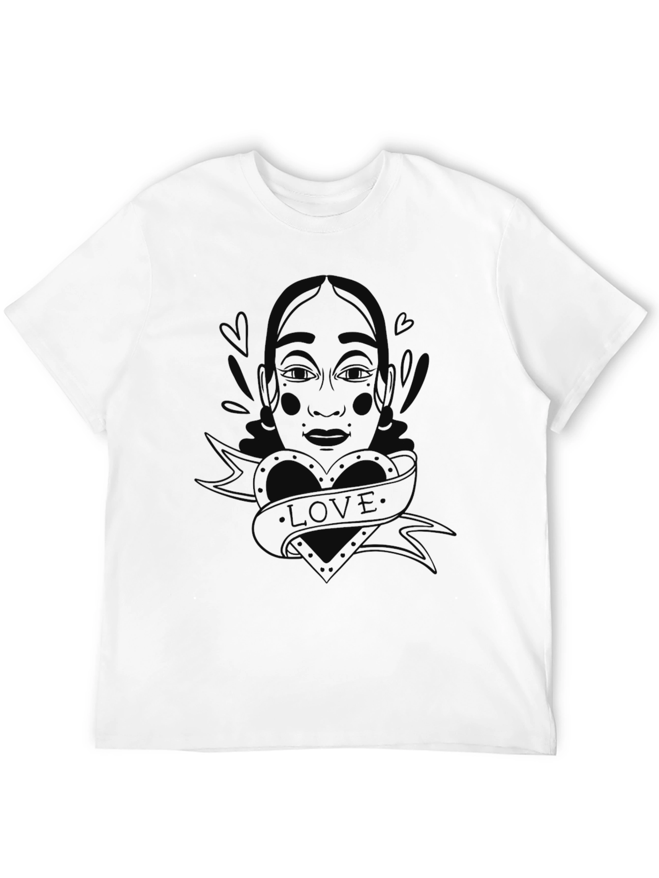 Black Graphic Print Tee - Love Tattoo