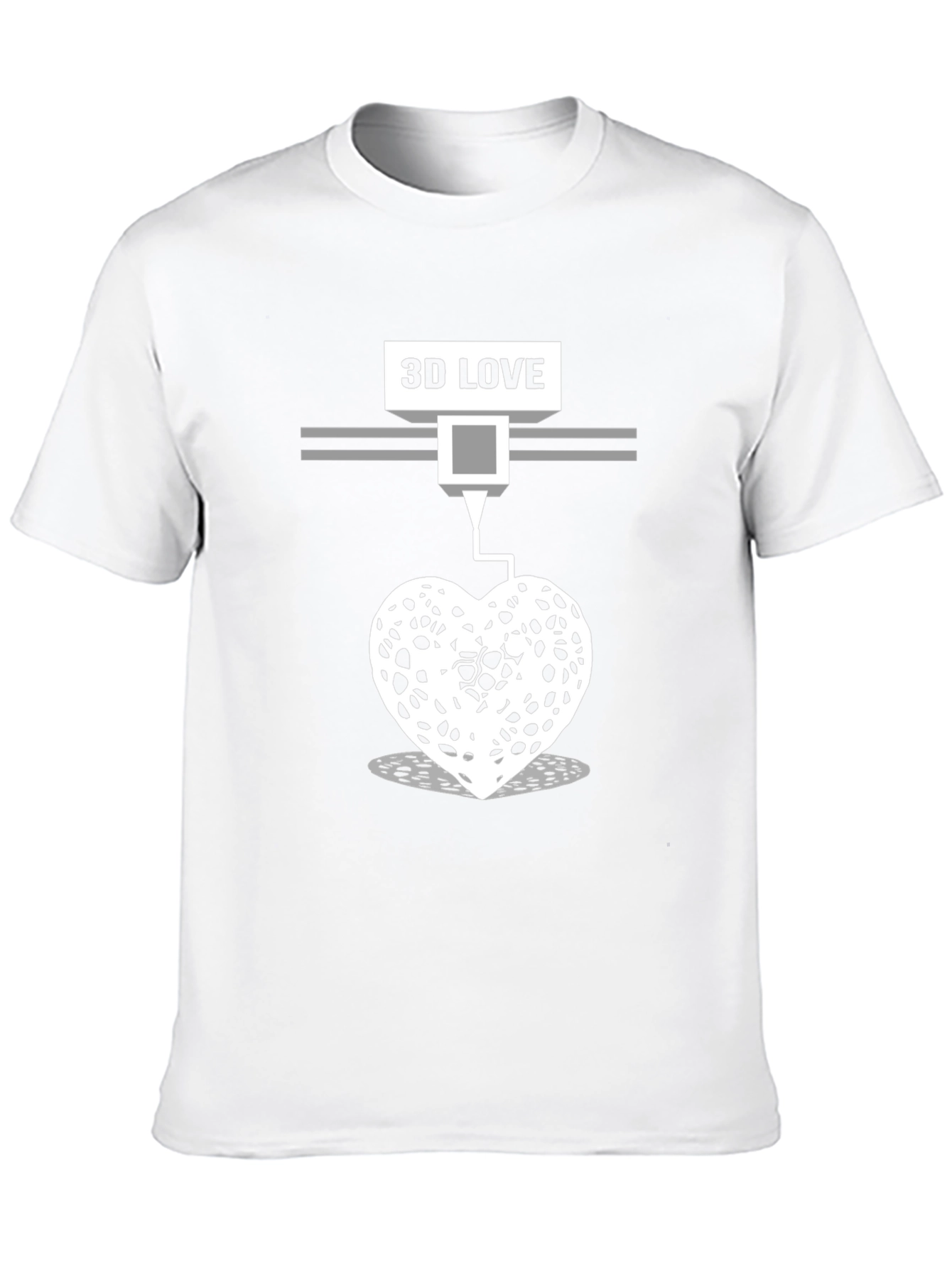3D Love Printed Black T-Shirt