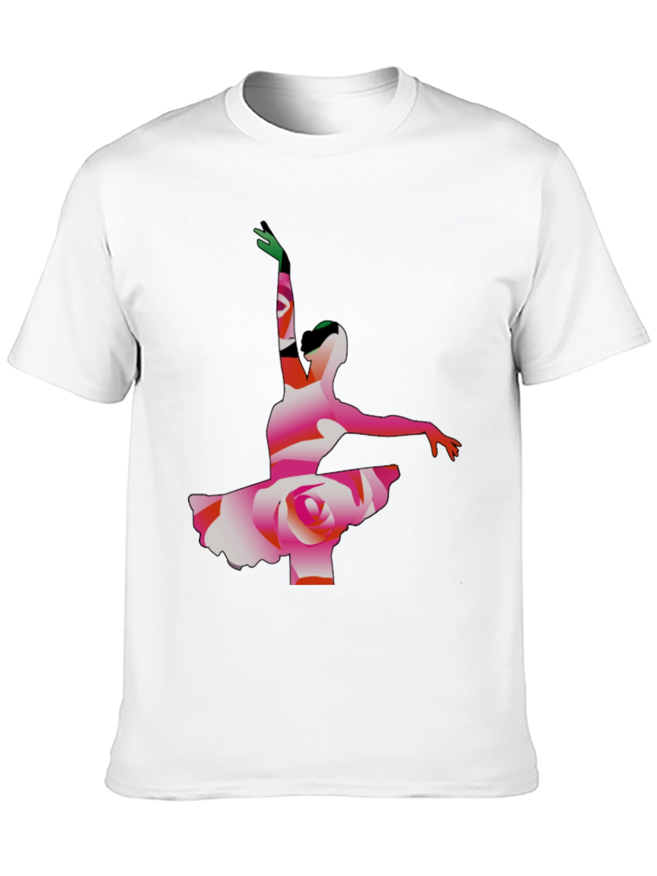 Ballerina Rose Graphic Tee - Artistic Mens T-Shirt