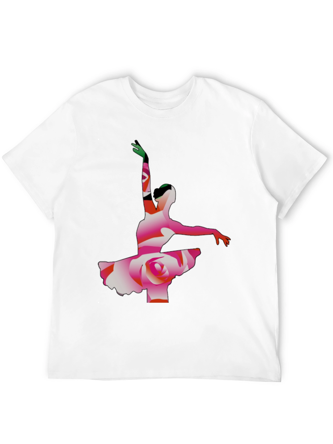 Ballerina Rose Graphic Tee - Artistic Mens T-Shirt