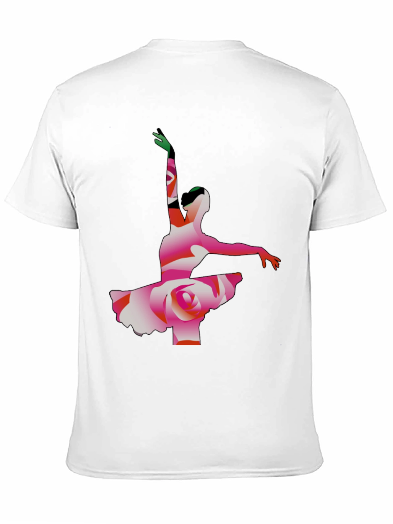 Ballerina Rose Graphic Tee - Artistic Mens T-Shirt