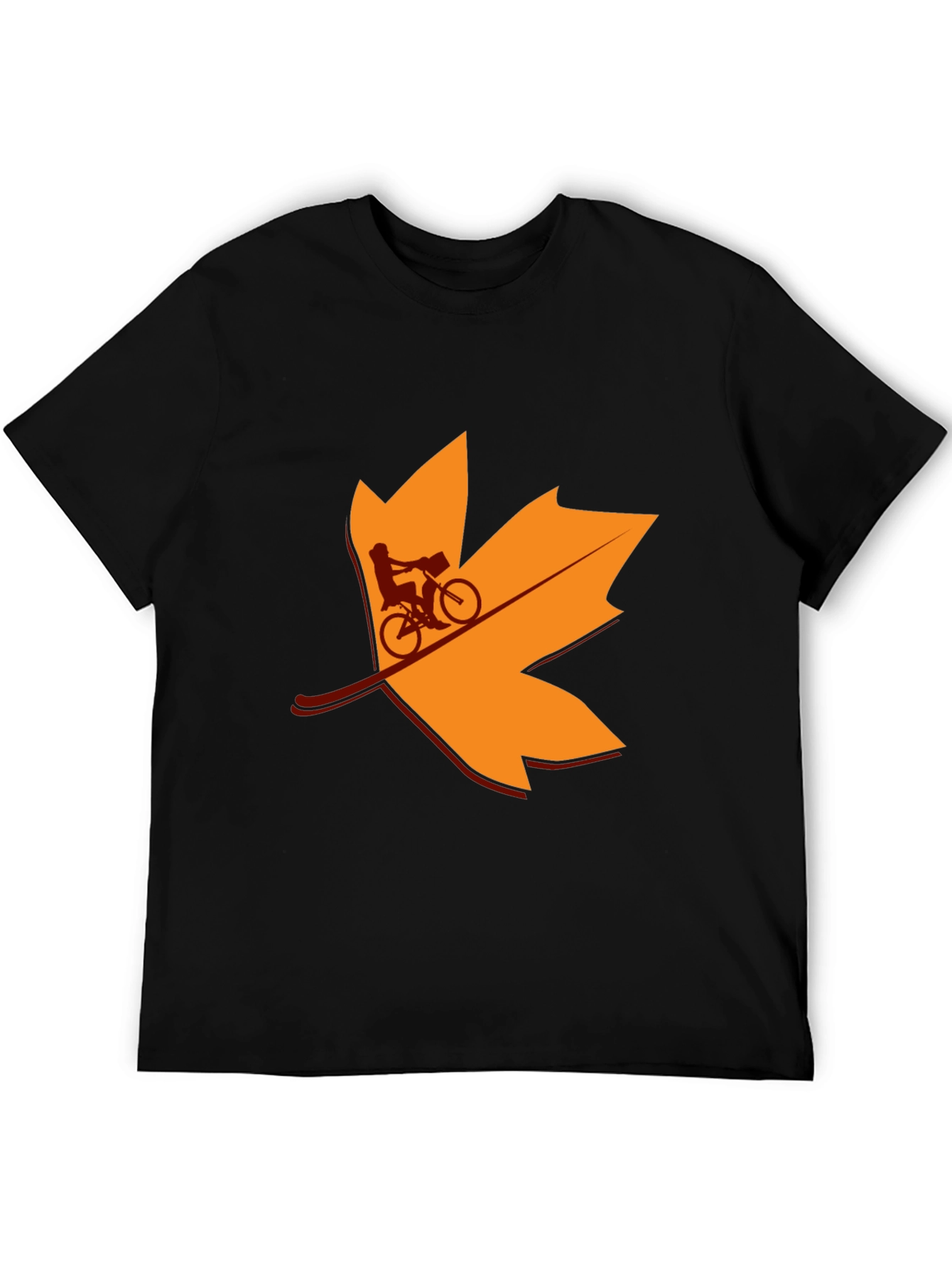 Fall Biker T-Shirt: Leaf Design