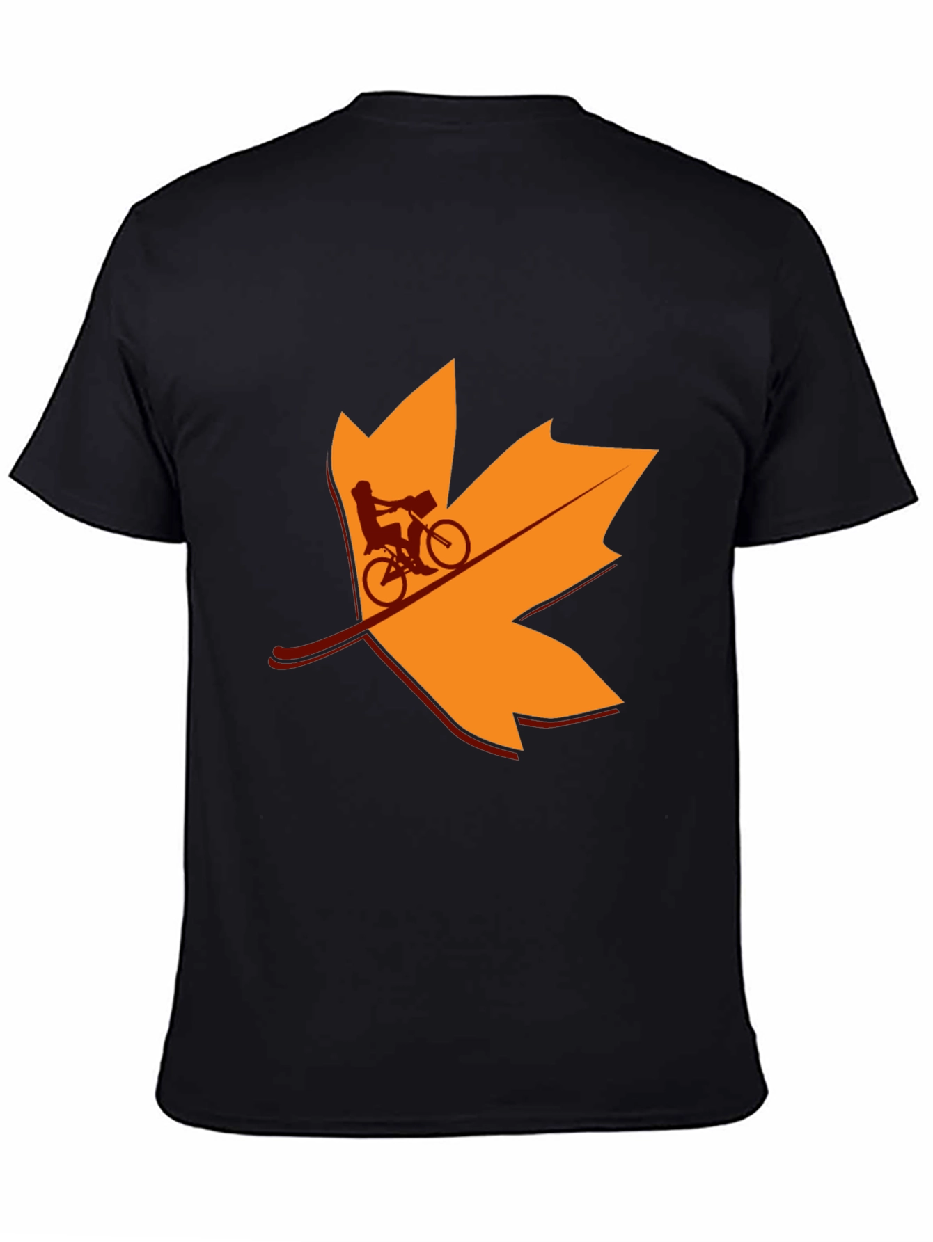 Fall Biker T-Shirt: Leaf Design