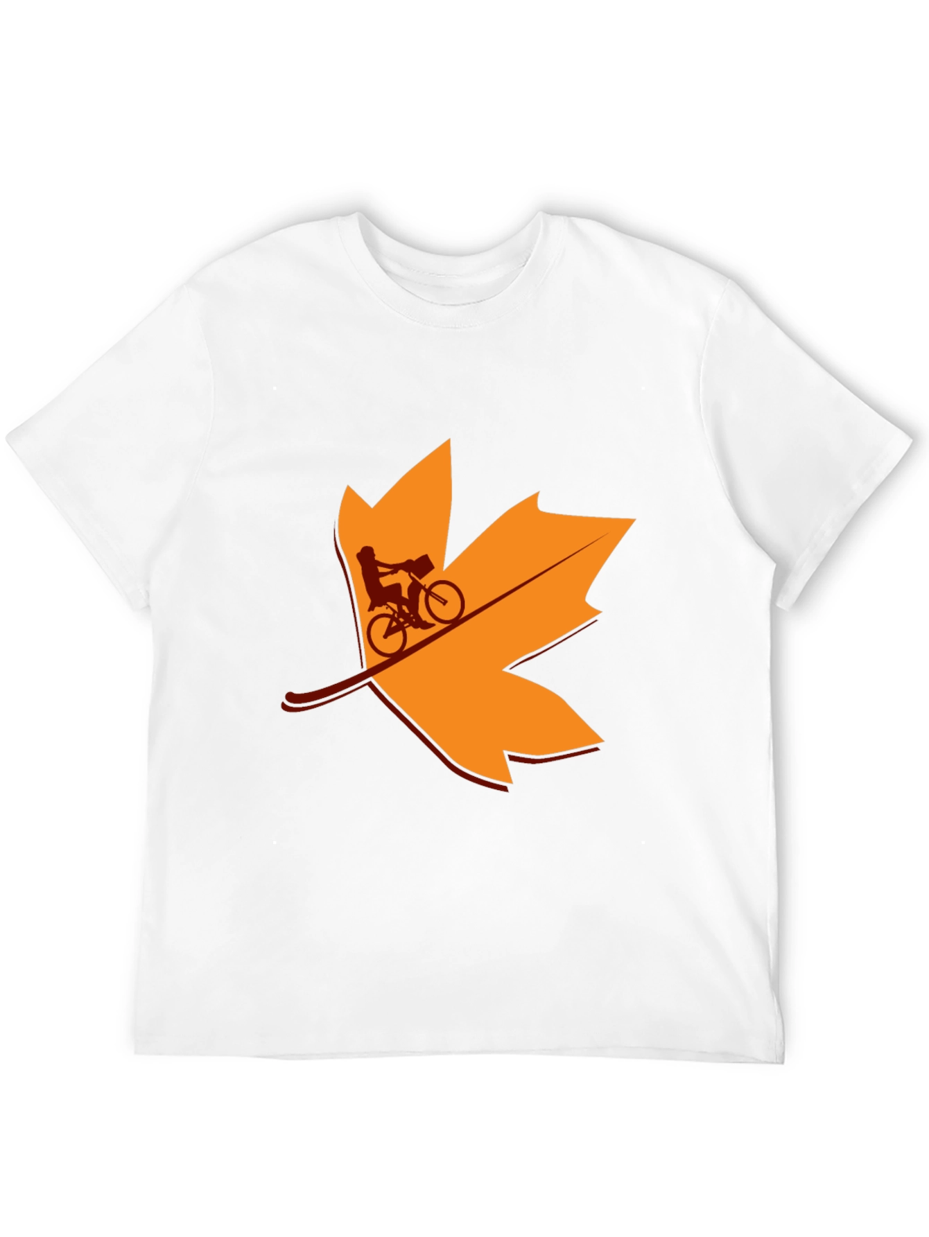 Fall Biker T-Shirt: Leaf Design