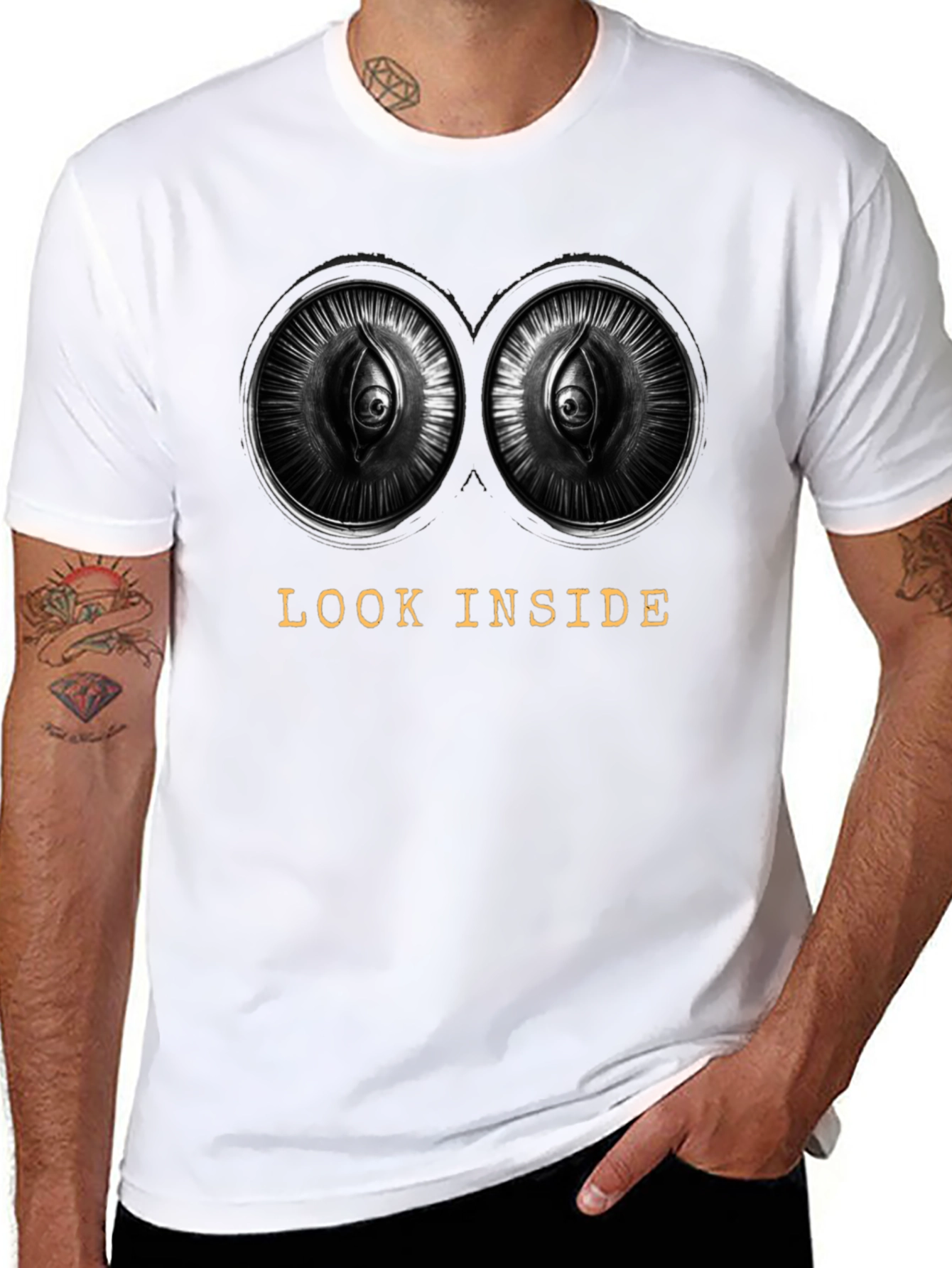 Look Inside Graphic Tee - Unique Eye Design
