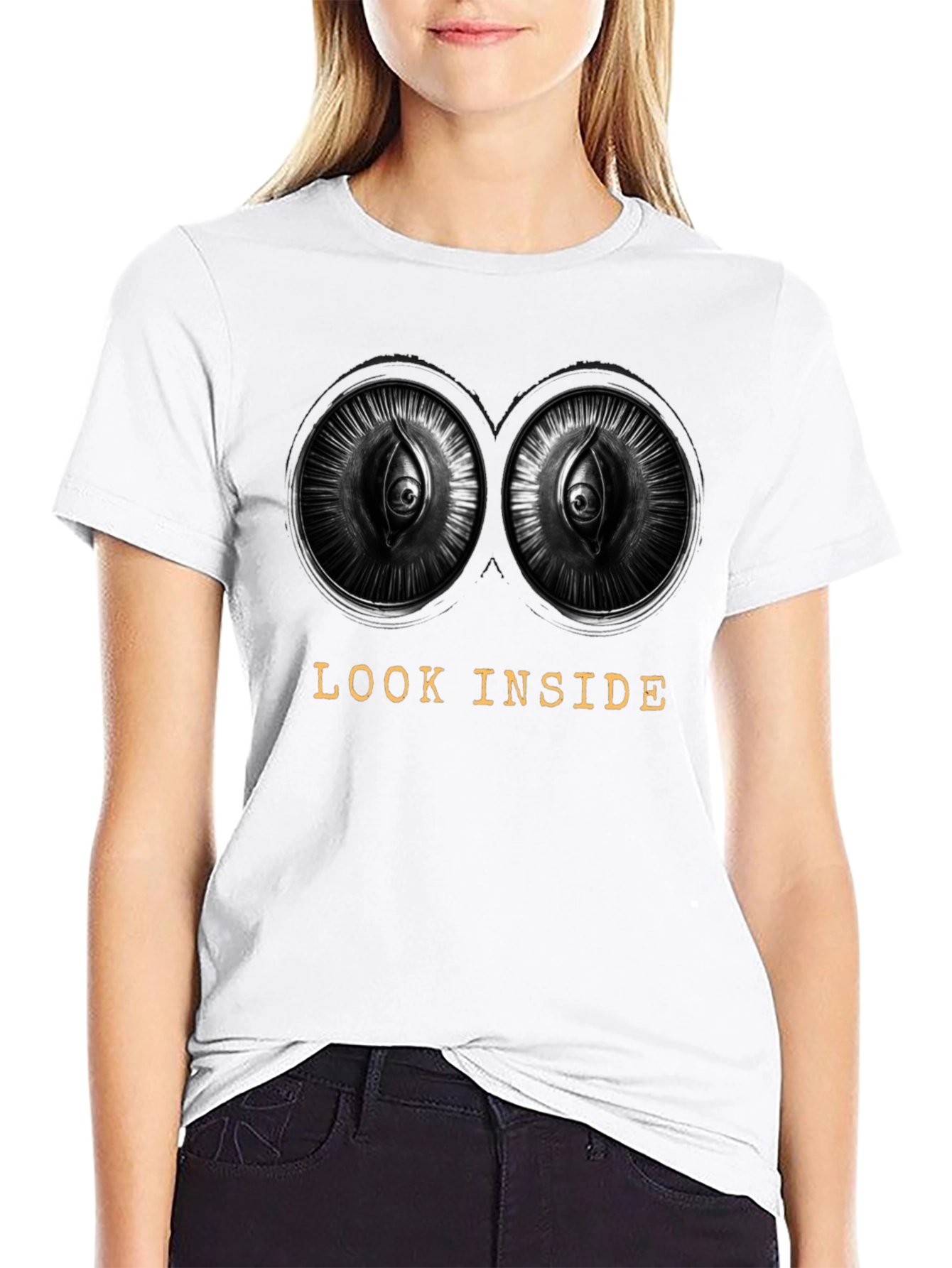 Look Inside Graphic Tee - Unique Eye Design